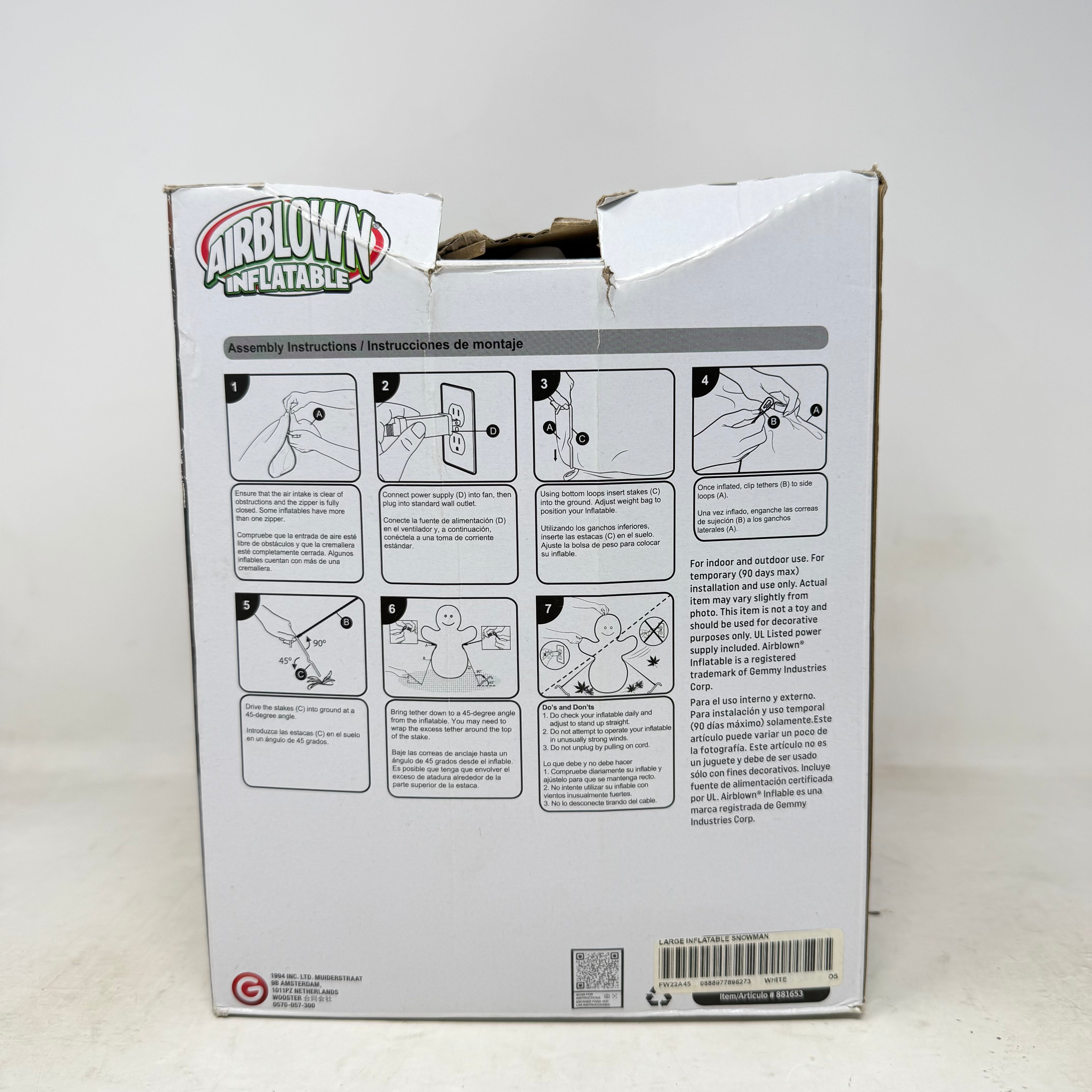Supreme Large Inflatable Snowman White