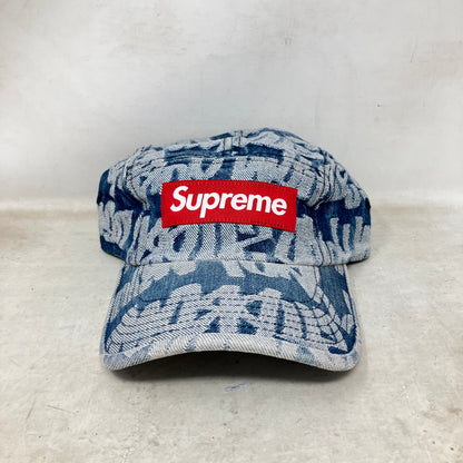 Supreme Fat Tip Jacquard Denim Camp Cap Blue