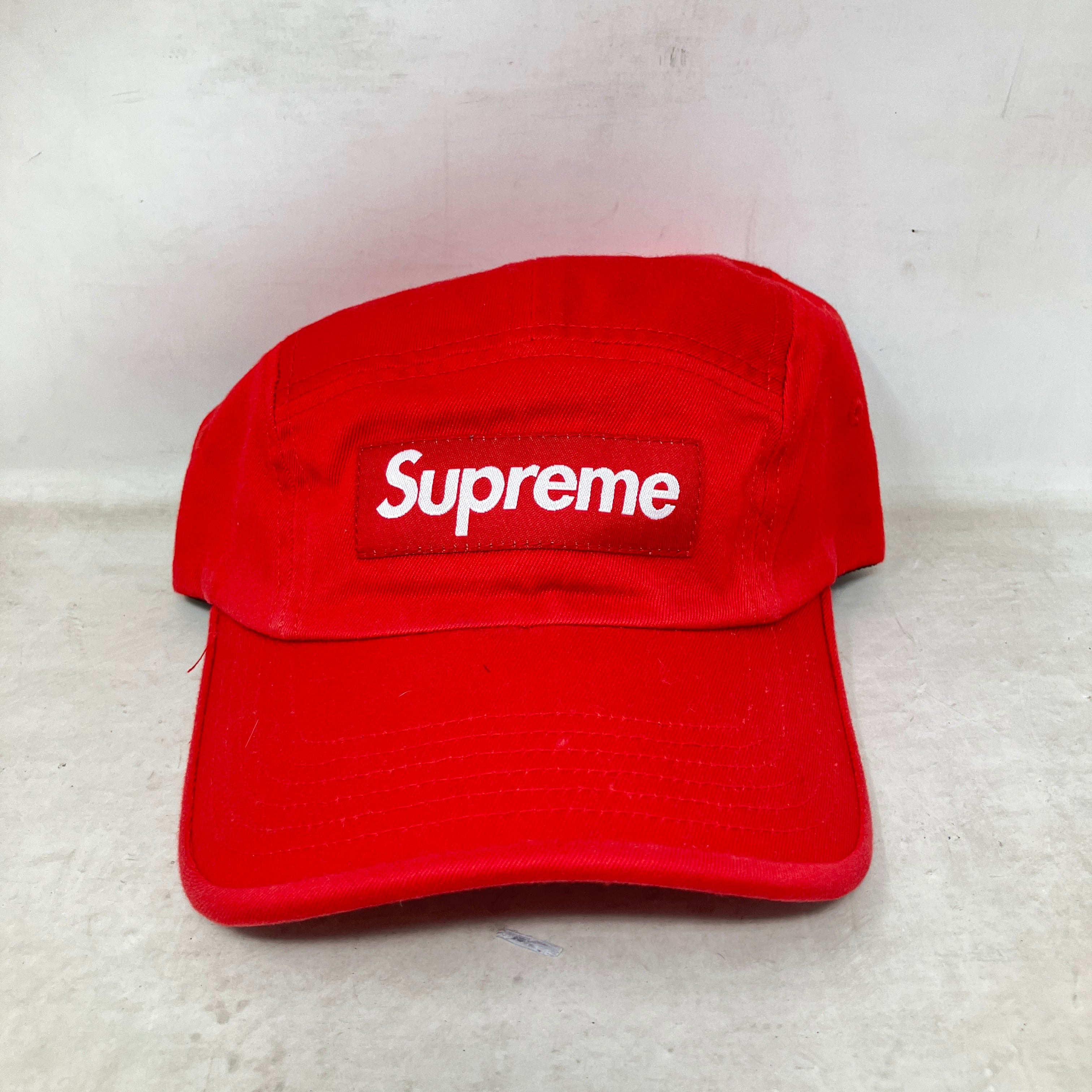 Supreme Washed Chino Twill Camp Cap (FW21) Neon Red