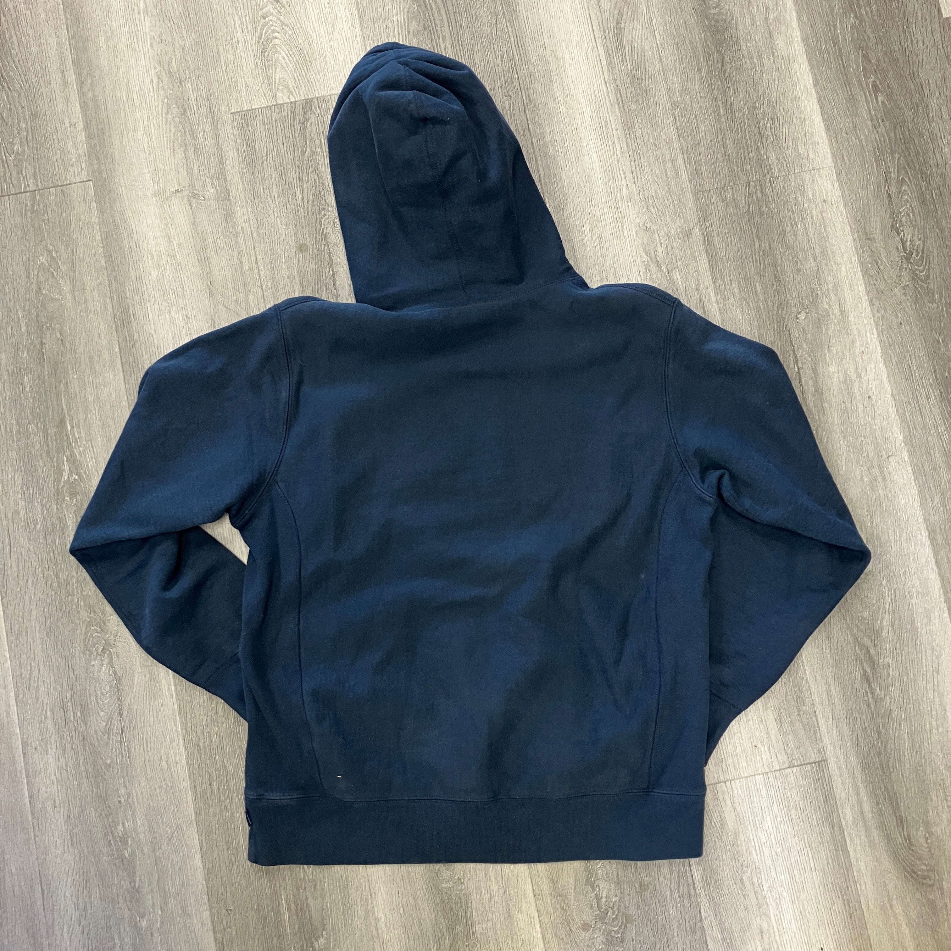 Supreme Patent Chenille Arc Logo Hooded Sweatshirt Navy (FW17)