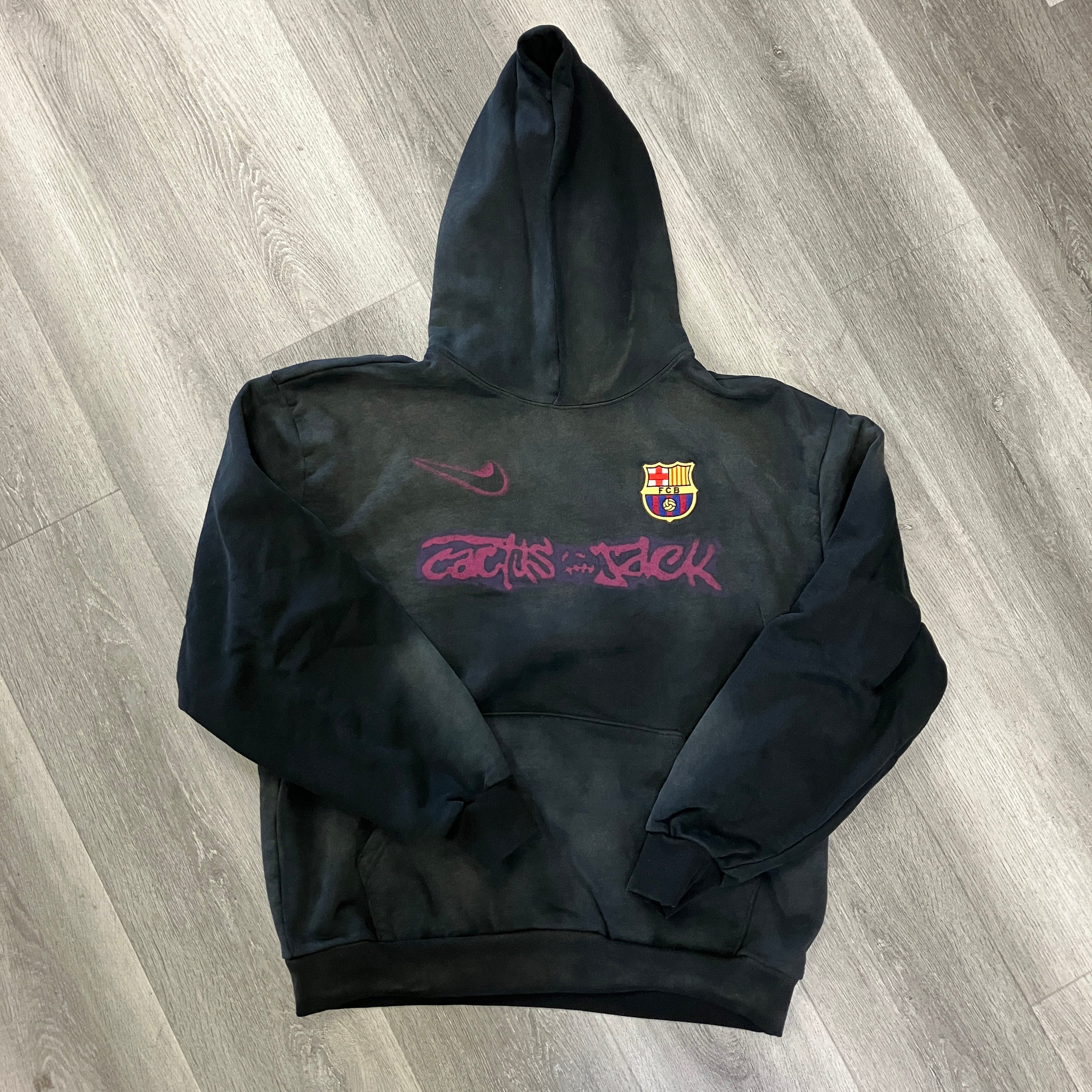 Travis Scott x Nike x FC Barcelona Spray Logo Hoodie Black
