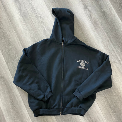 Fear of God Essentials Heavy Fleece Full Zip Hoodie Black