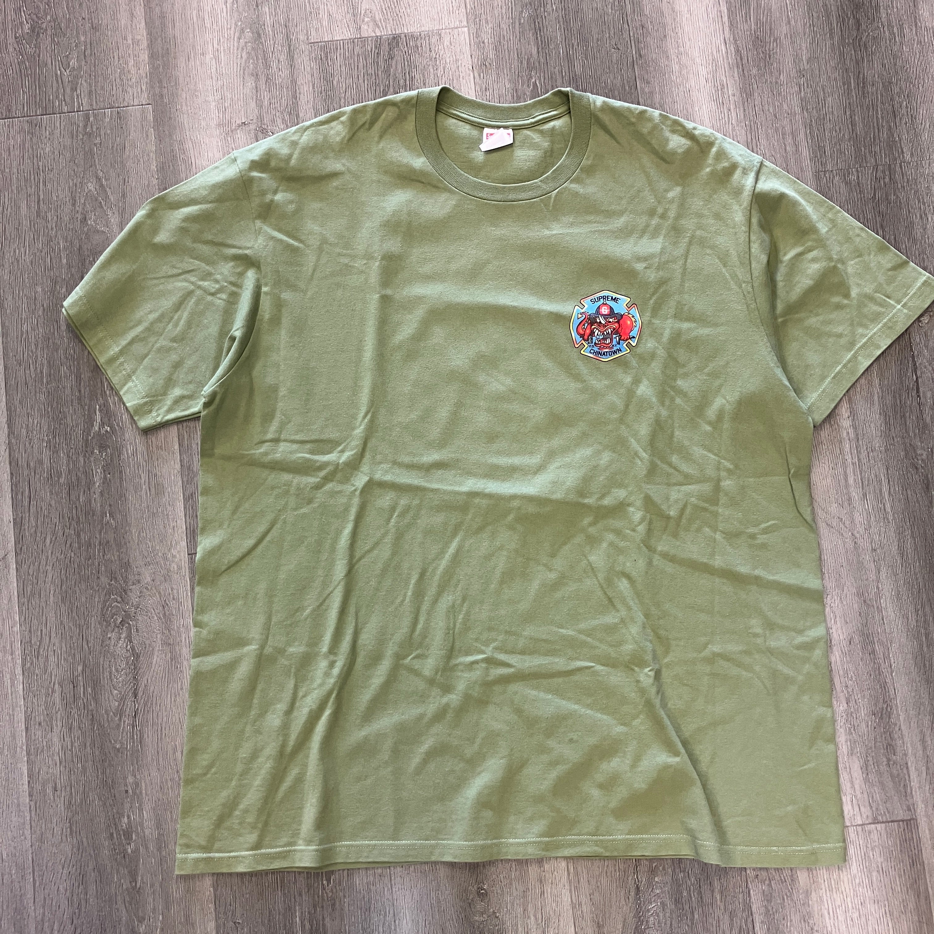 Supreme FDNY Engine 9 Tee Light Olive