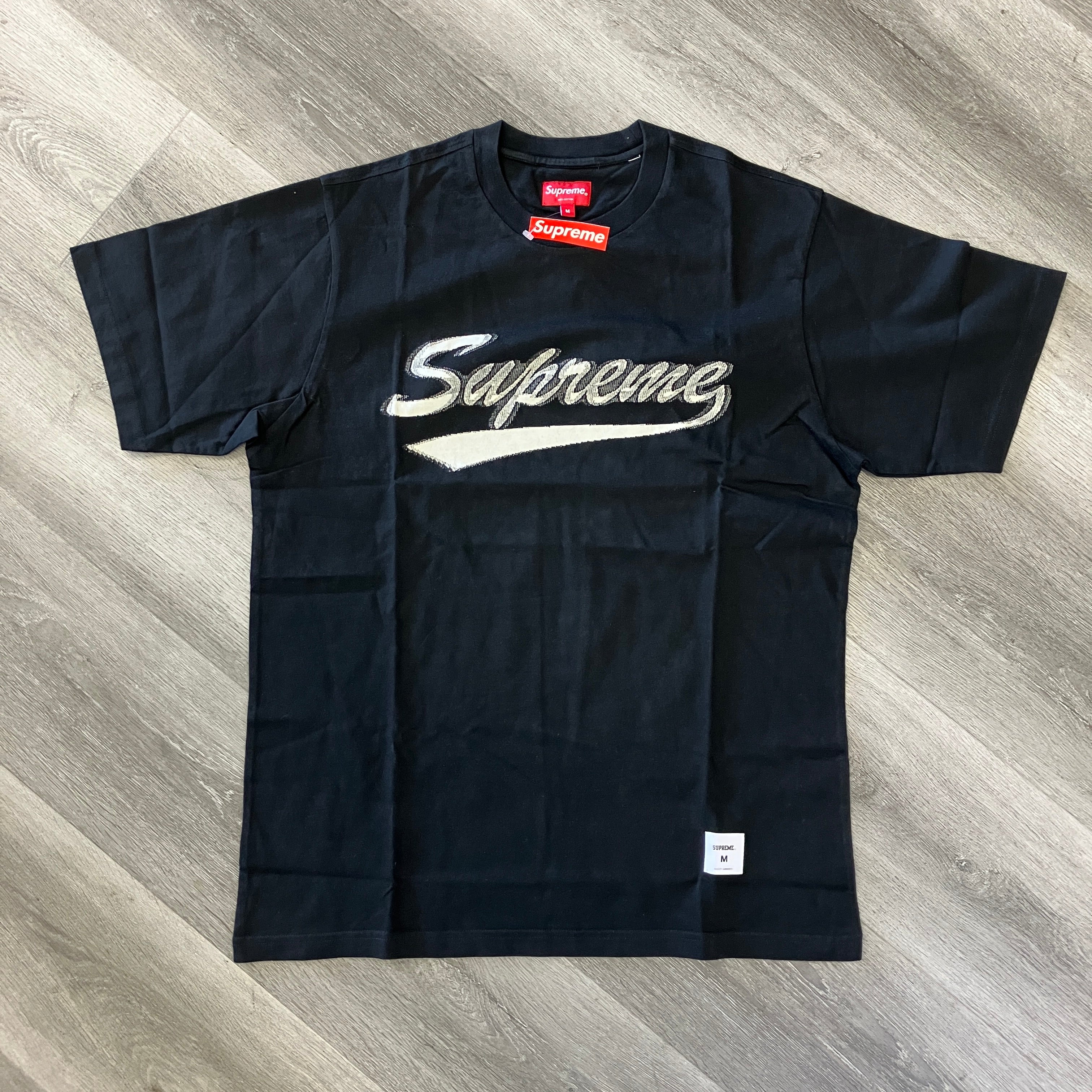 Supreme Intarsia Script S/S Top Black