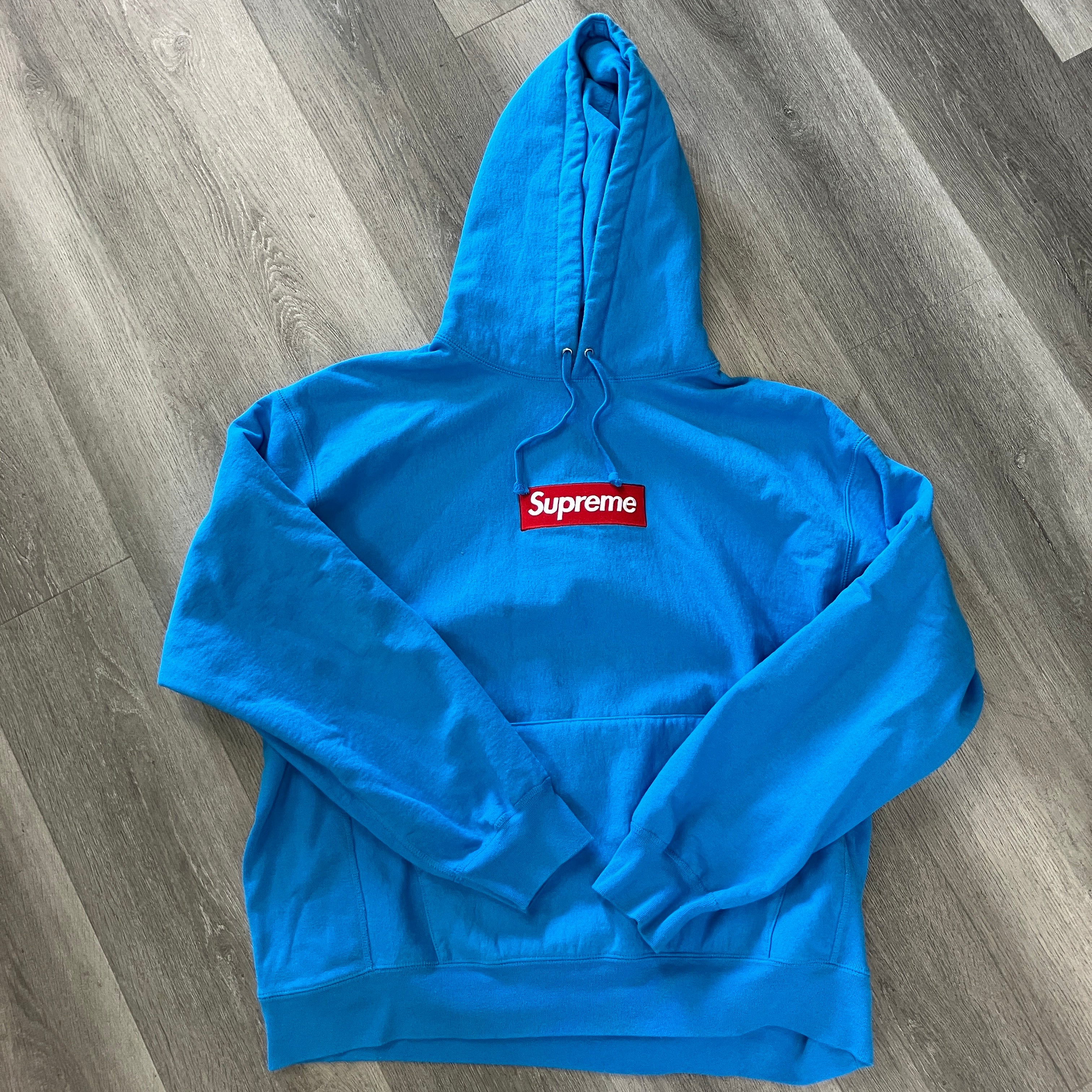 Supreme Box Logo Hooded Sweatshirt (FW25) Cyan