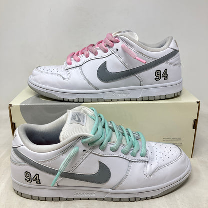 Nike SB Dunk Low Supreme 94 White Metallic Silver