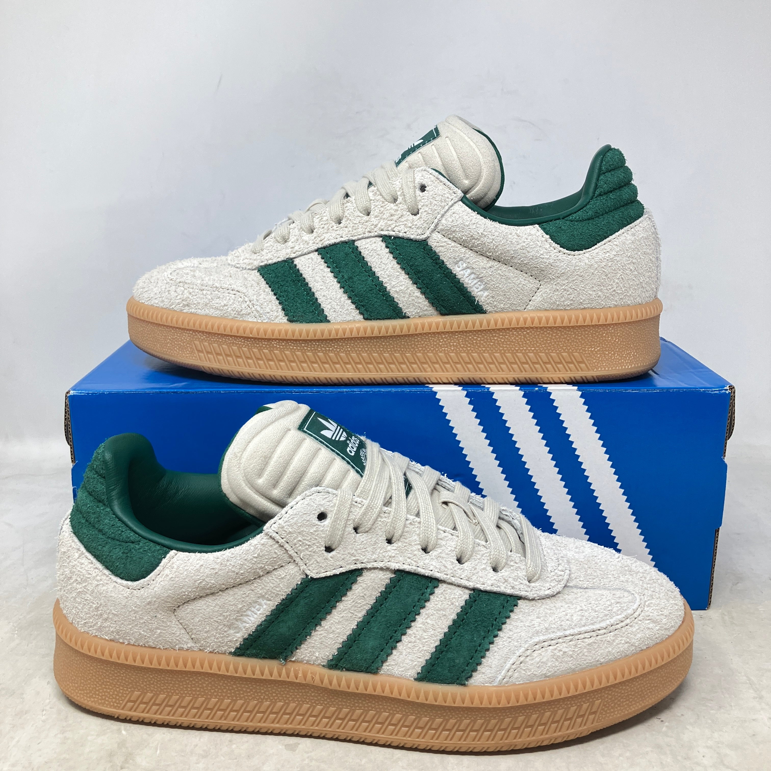 adidas Samba XLG Putty Grey Collegiate Green