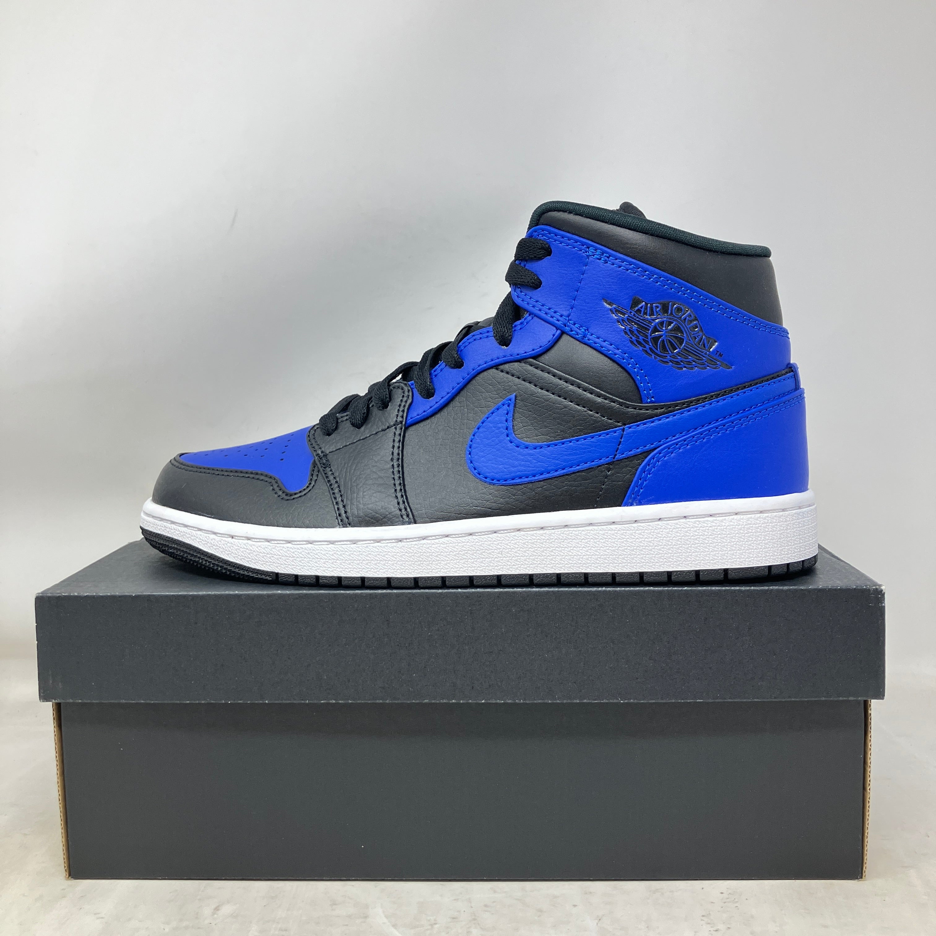 Jordan 1 Mid Hyper Royal Tumbled Leather