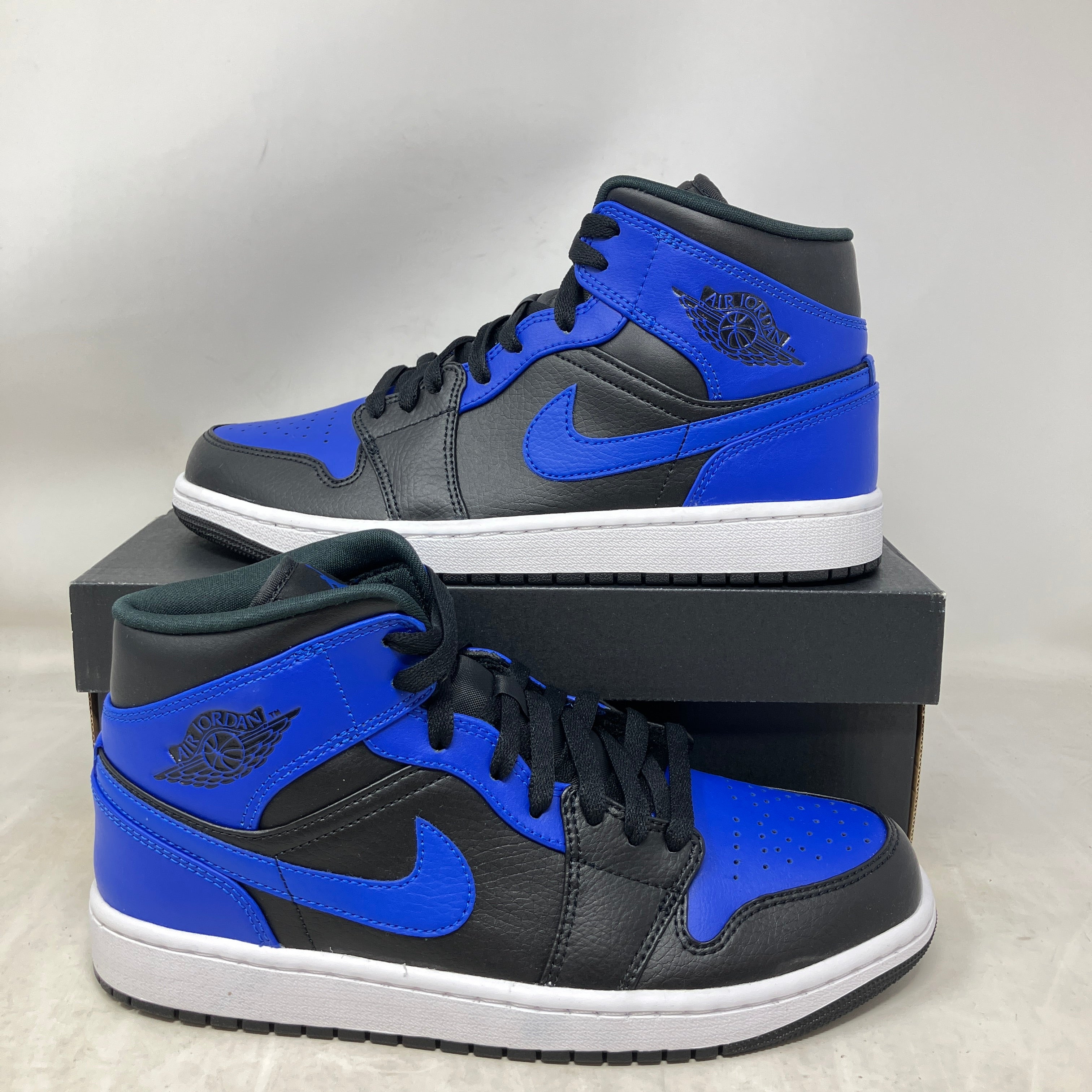 Jordan 1 Mid Hyper Royal Tumbled Leather