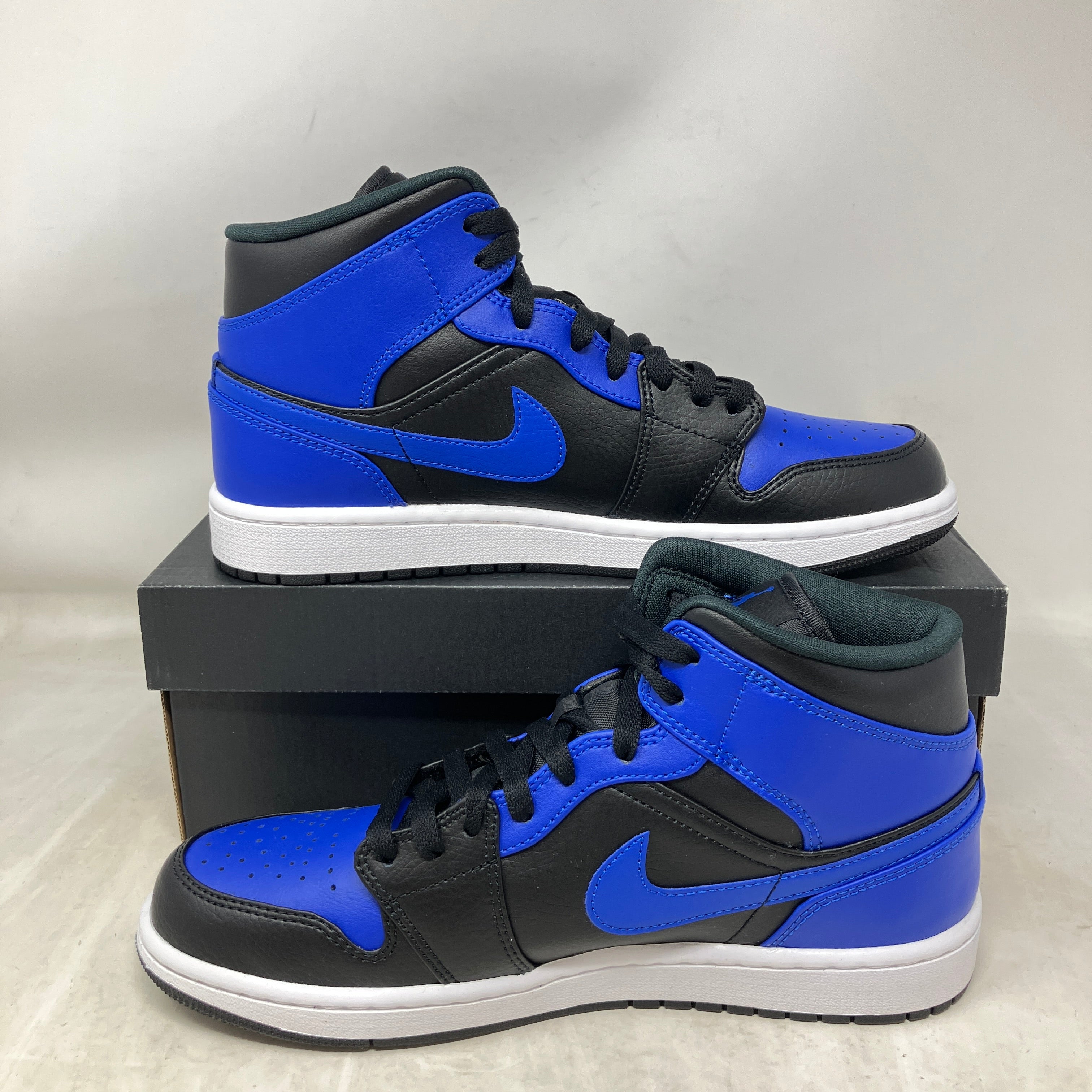 Jordan 1 Mid Hyper Royal Tumbled Leather