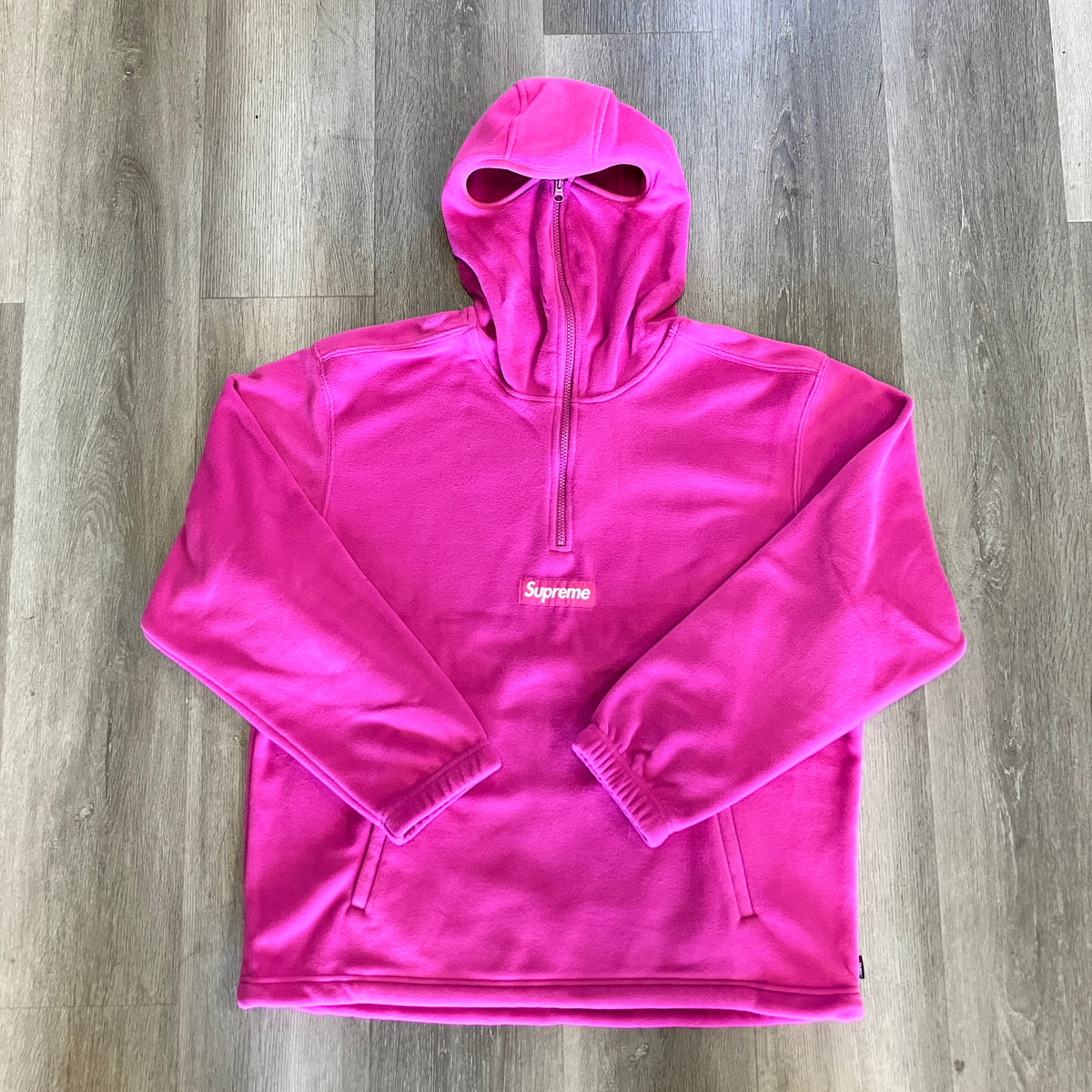 Supreme Polartec Face Mask Half Zip Hooded Sweatshirt Pink
