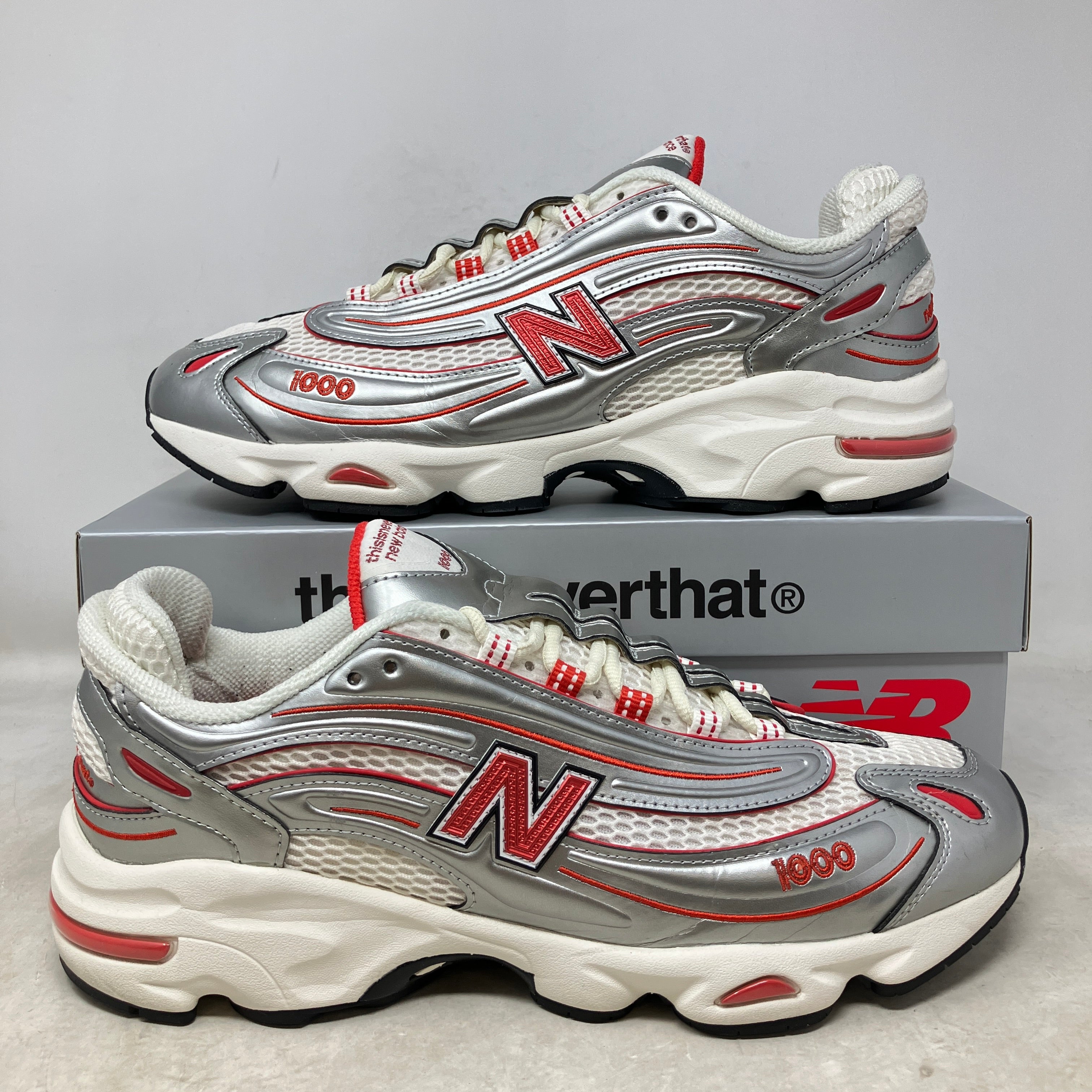 New Balance 1000 thisisneverthat Metallic Silver Red