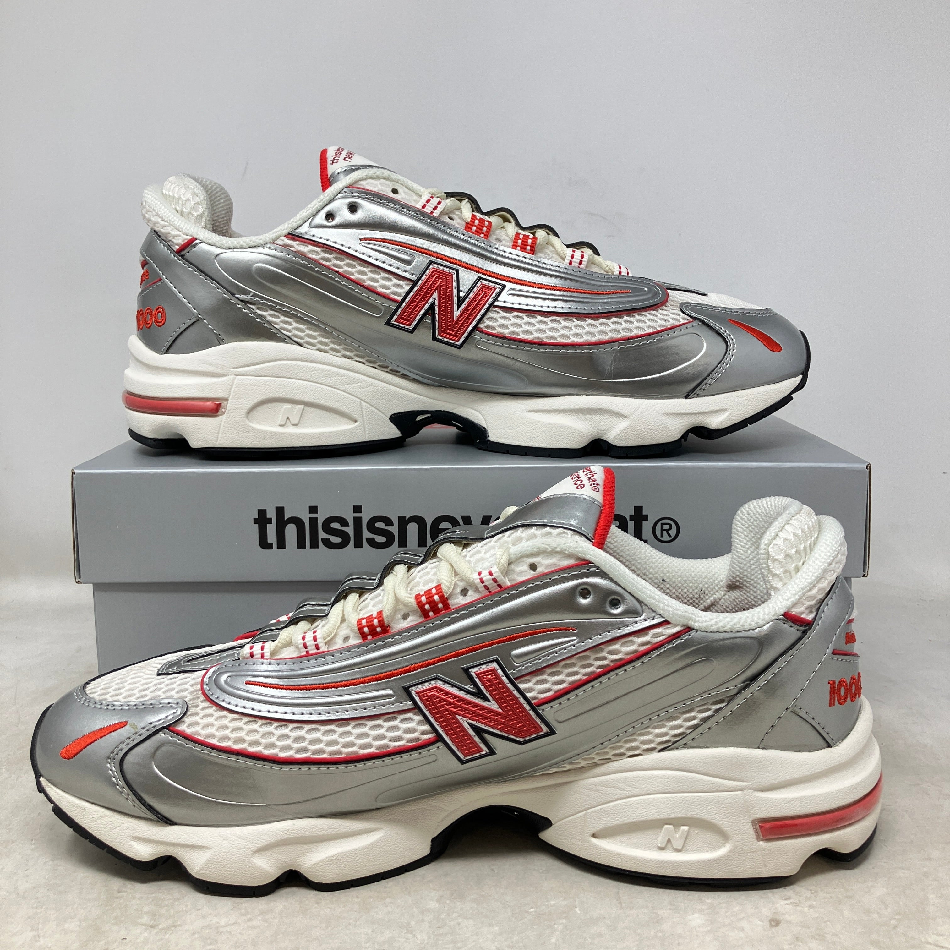 New Balance 1000 thisisneverthat Metallic Silver Red