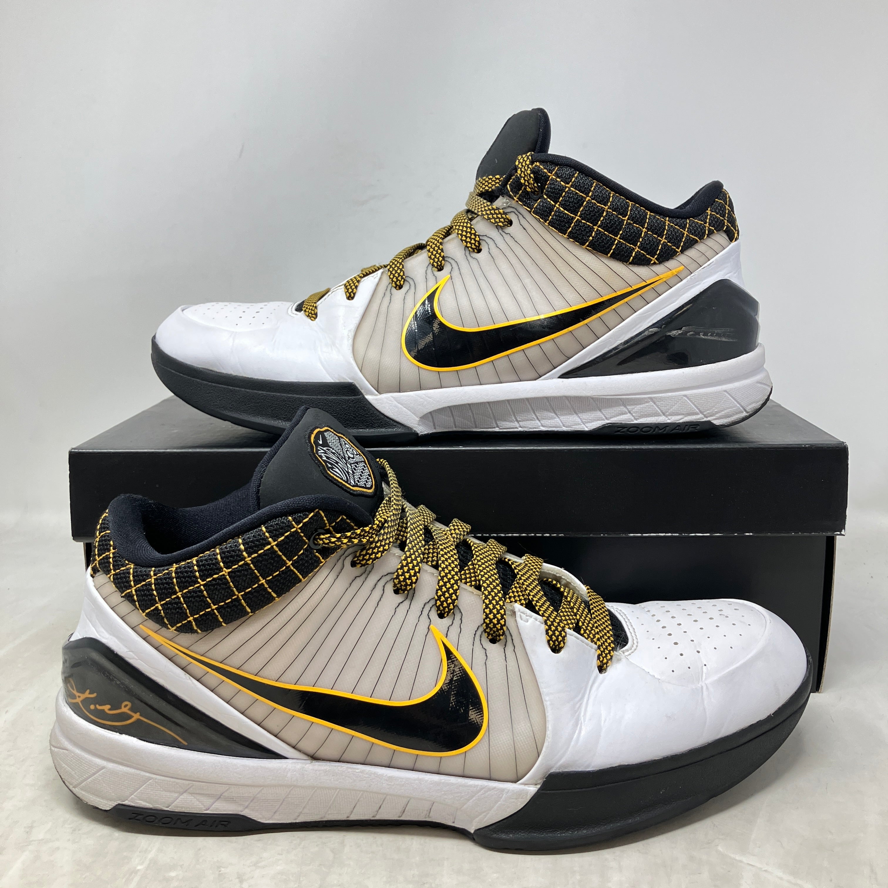 Nike Kobe 4 Protro White Black Del Sol