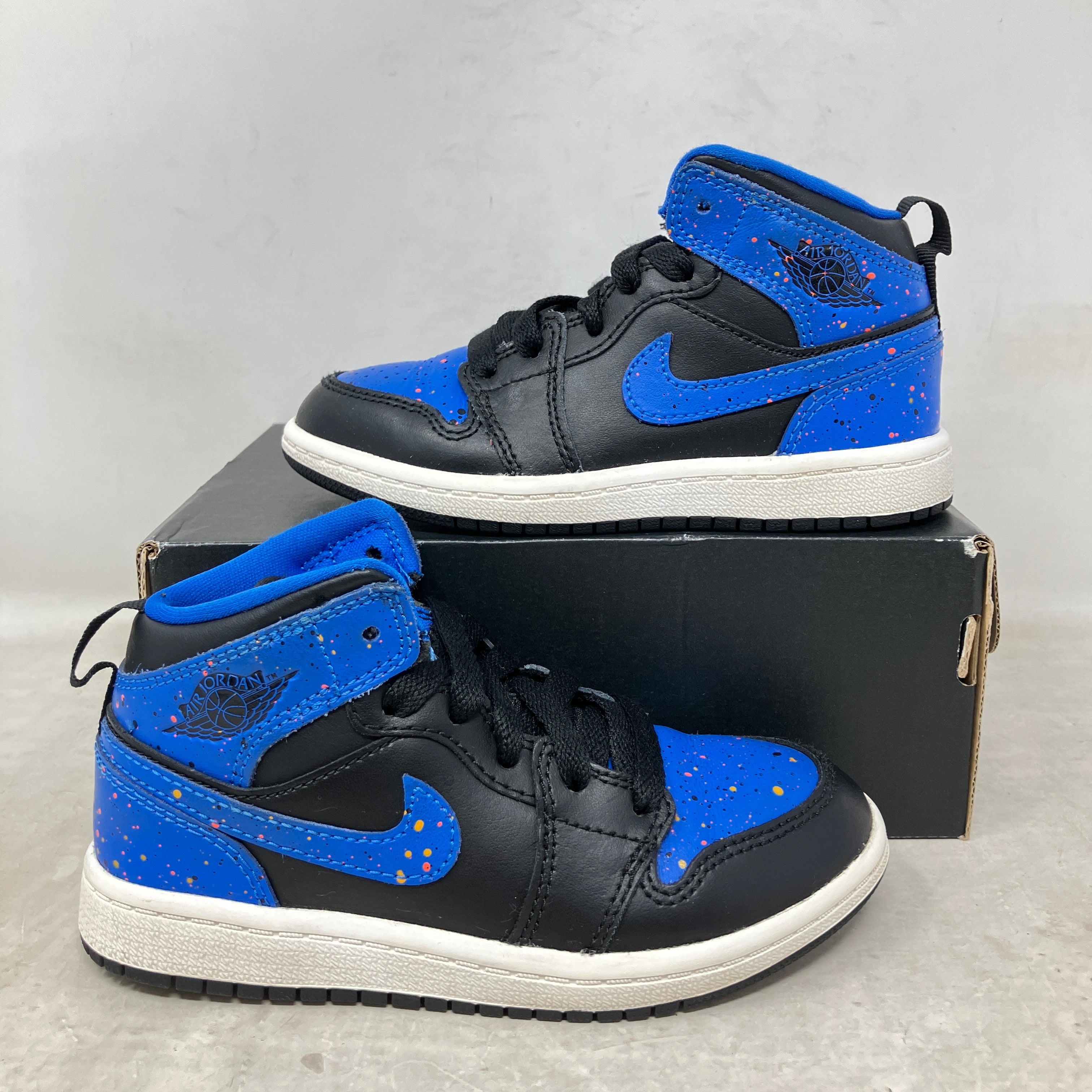 Jordan 1 Mid Royal Paint Splatter (PS)