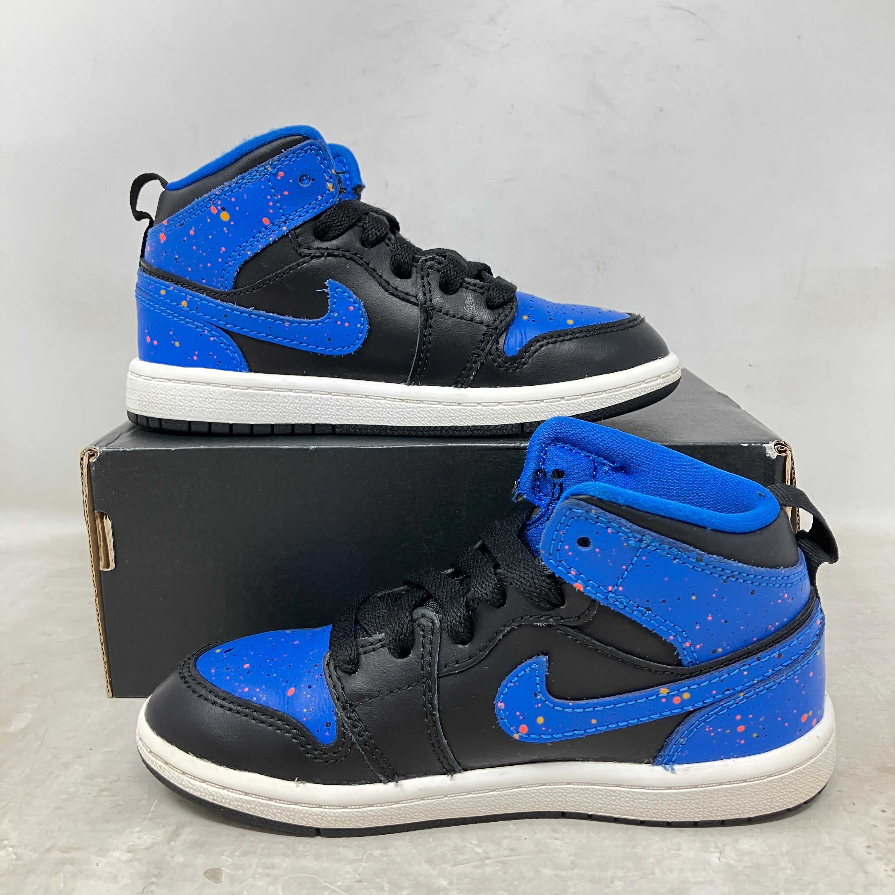 Jordan 1 Mid Royal Paint Splatter (PS)