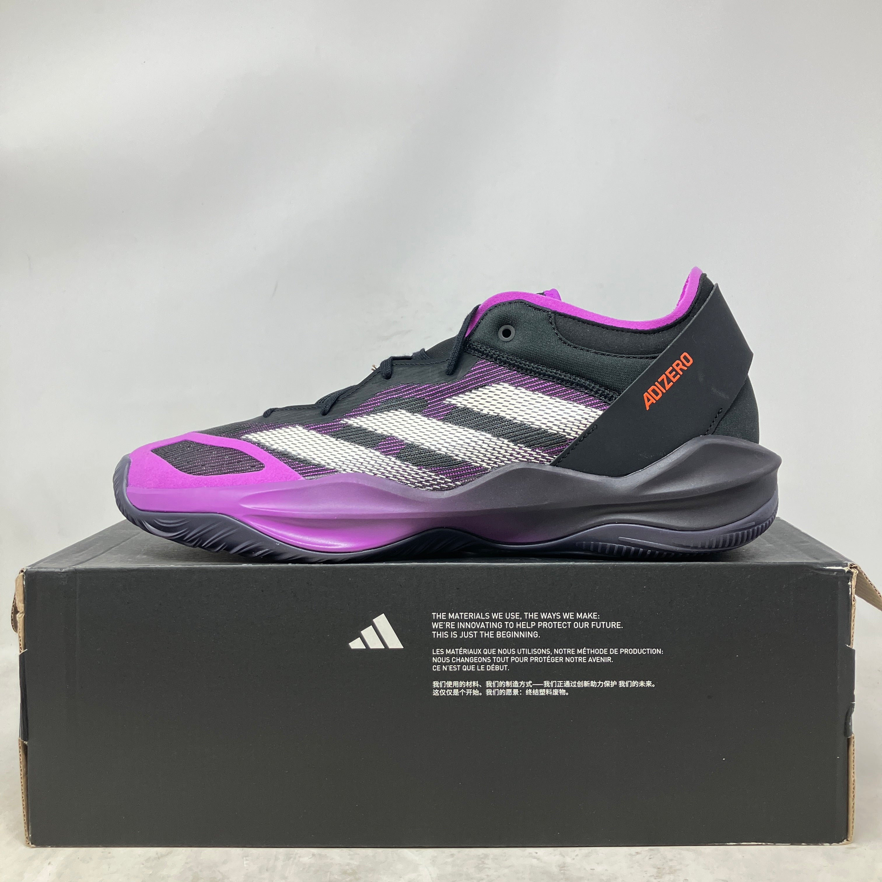 adidas Adizero Select 2.0 Low Core Black Purple Burst Aurora Black