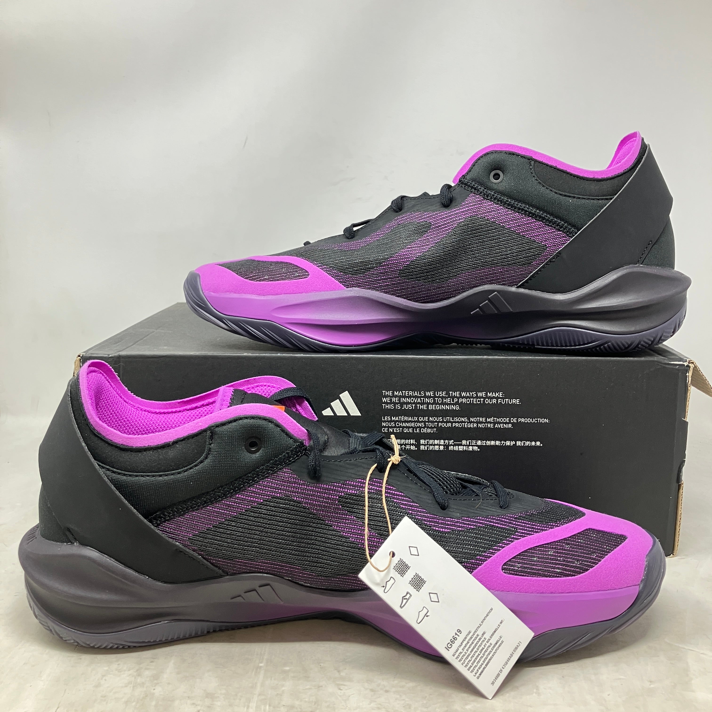 adidas Adizero Select 2.0 Low Core Black Purple Burst Aurora Black