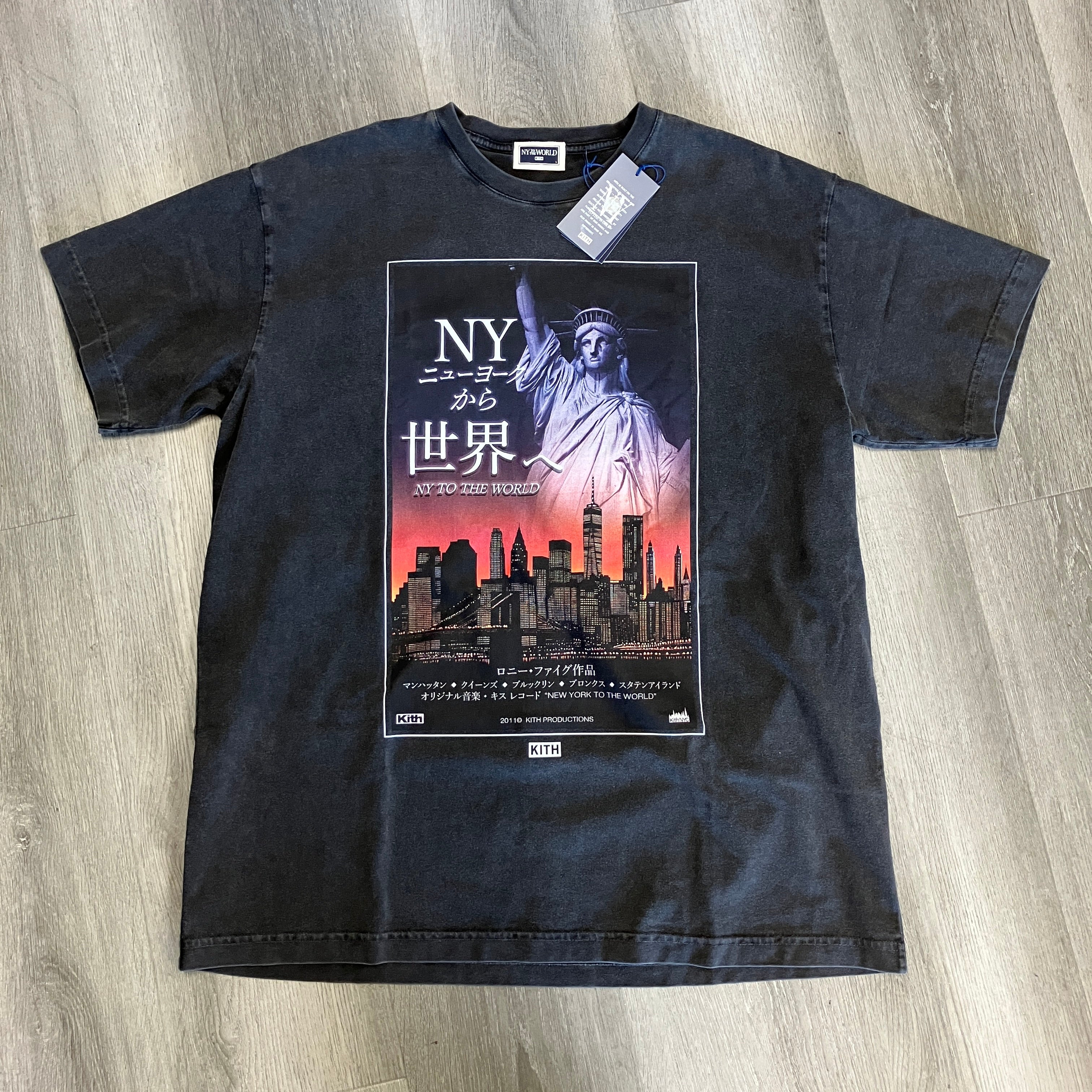 Kith New York To The World Liberty Tee Vintage Black