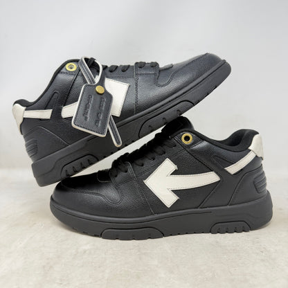 OFF-WHITE Out Of Office "OOO" Low Tops Black White Gold