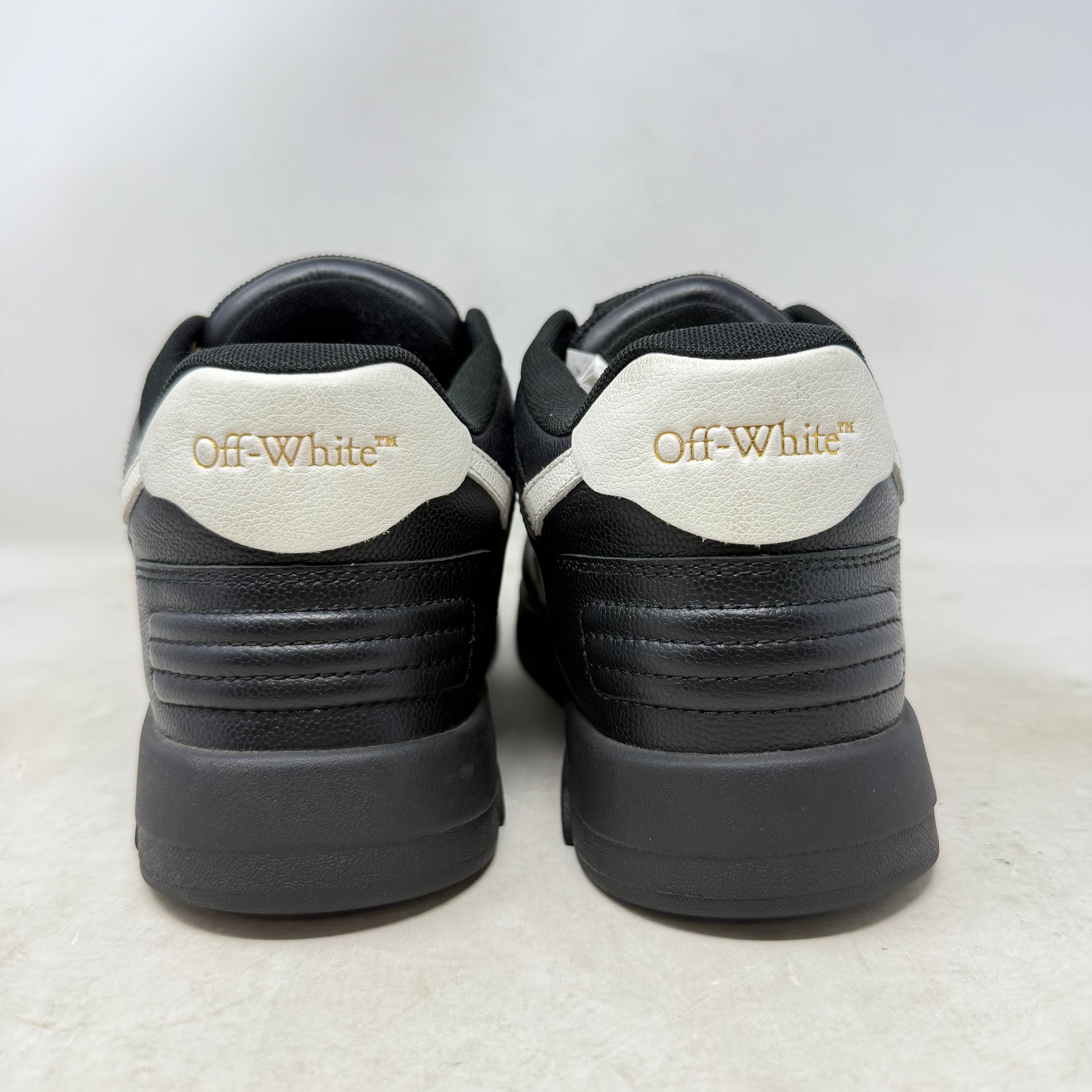 OFF-WHITE Out Of Office "OOO" Low Tops Black White Gold