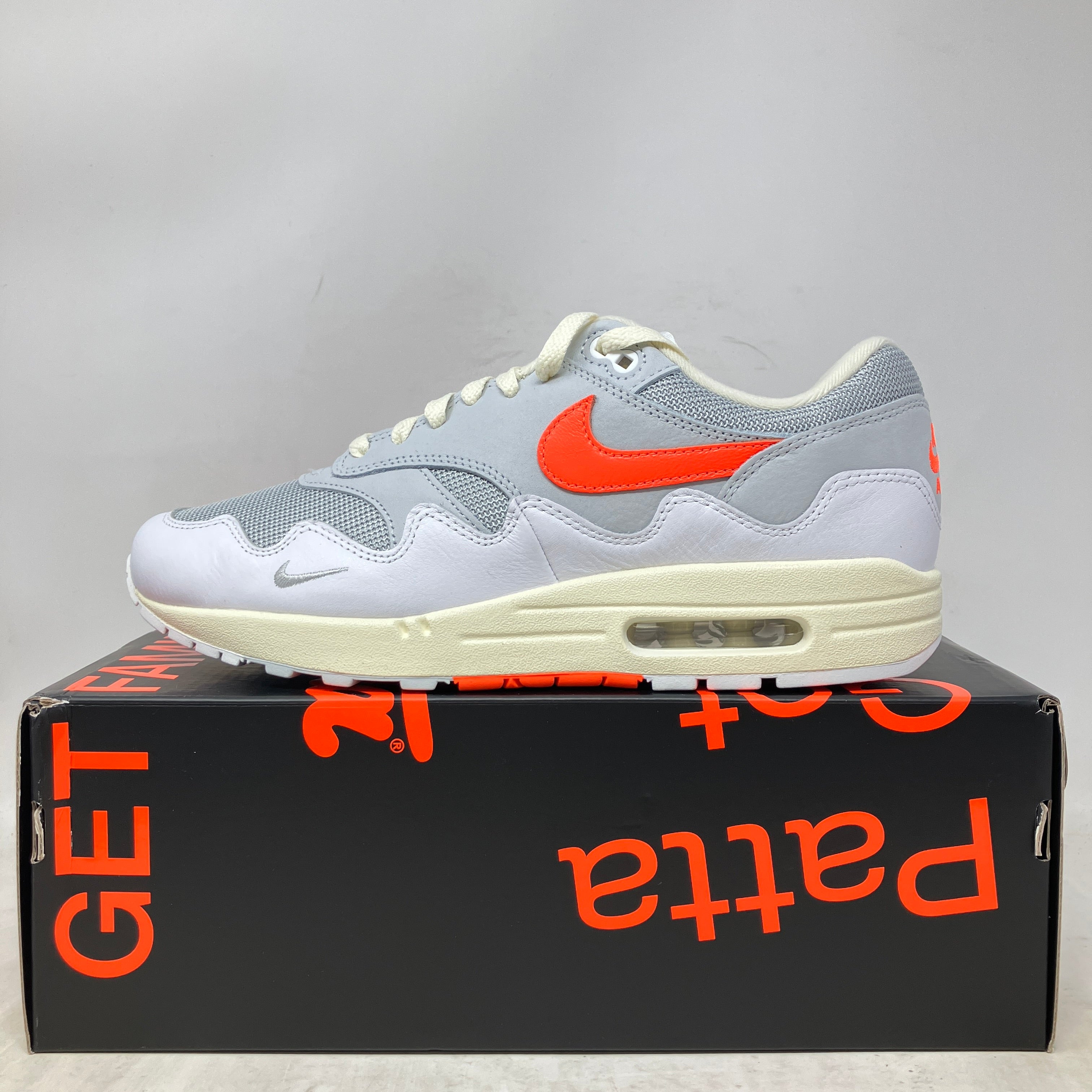 Nike Air Max 1 Patta Waves White Hyper Crimson (With Bracelet)