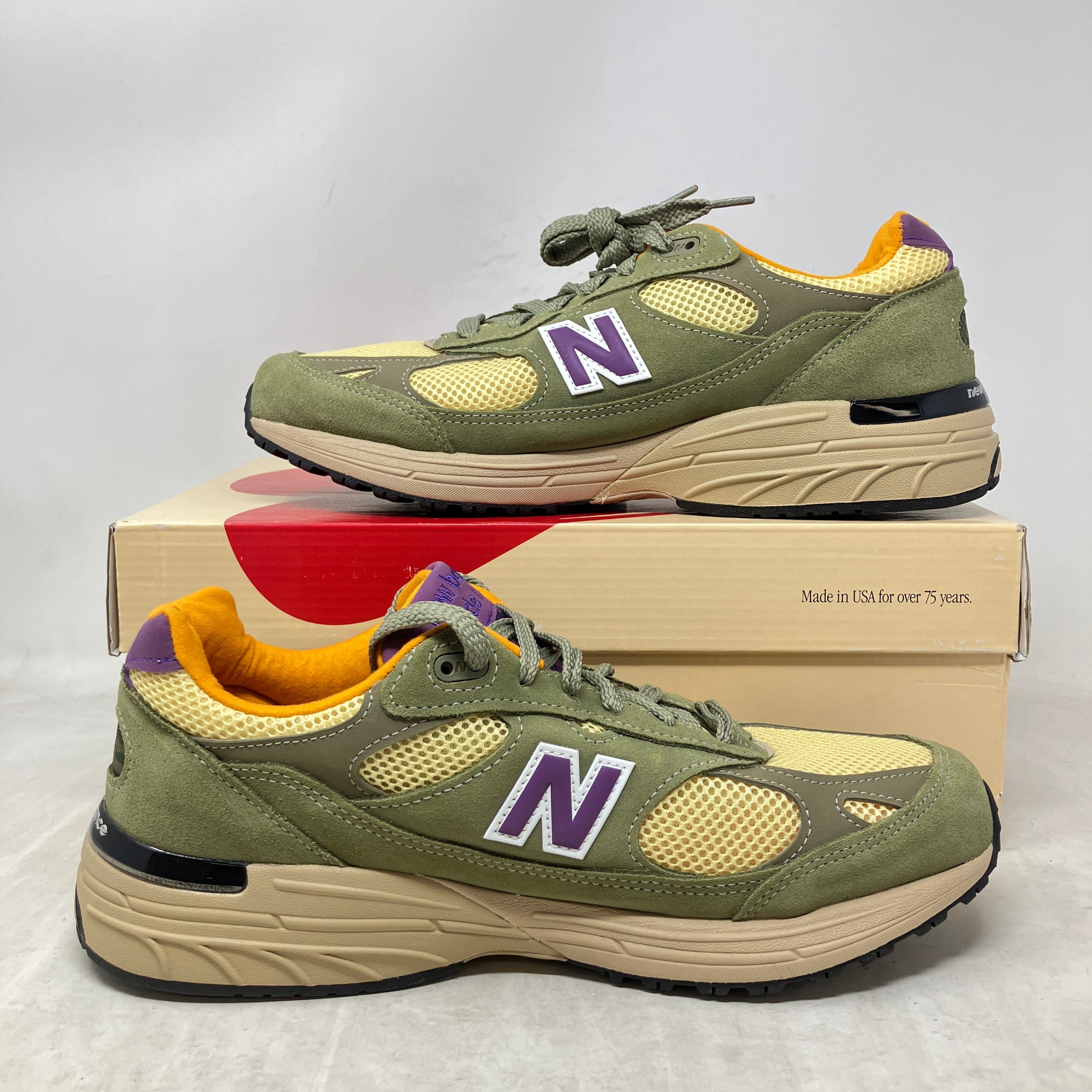 New Balance 993 MiUSA Teddy Santis Olive Leaf Maize