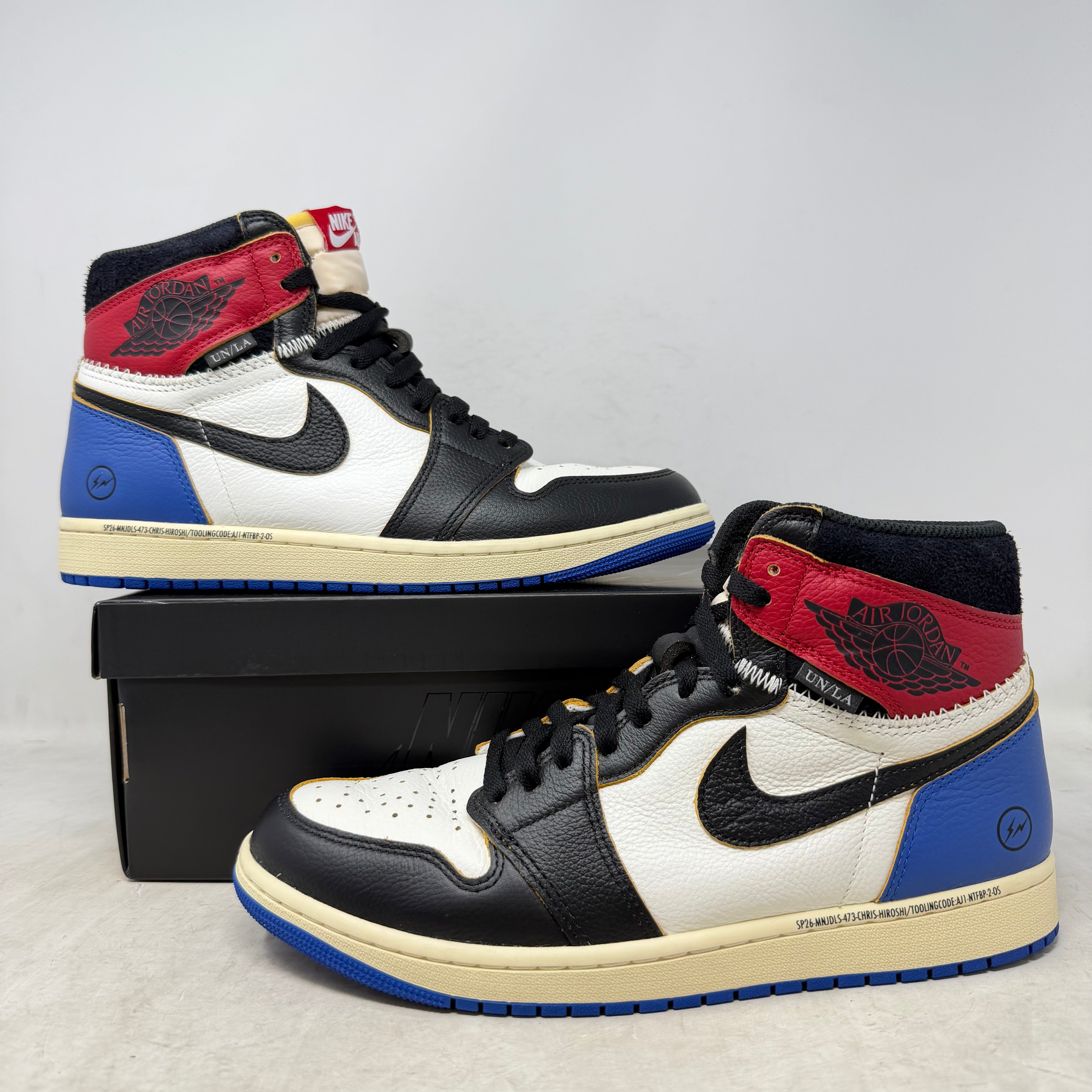 Jordan 1 Retro High OG SP Fragment x Union LA Varsity Red Sport Royal