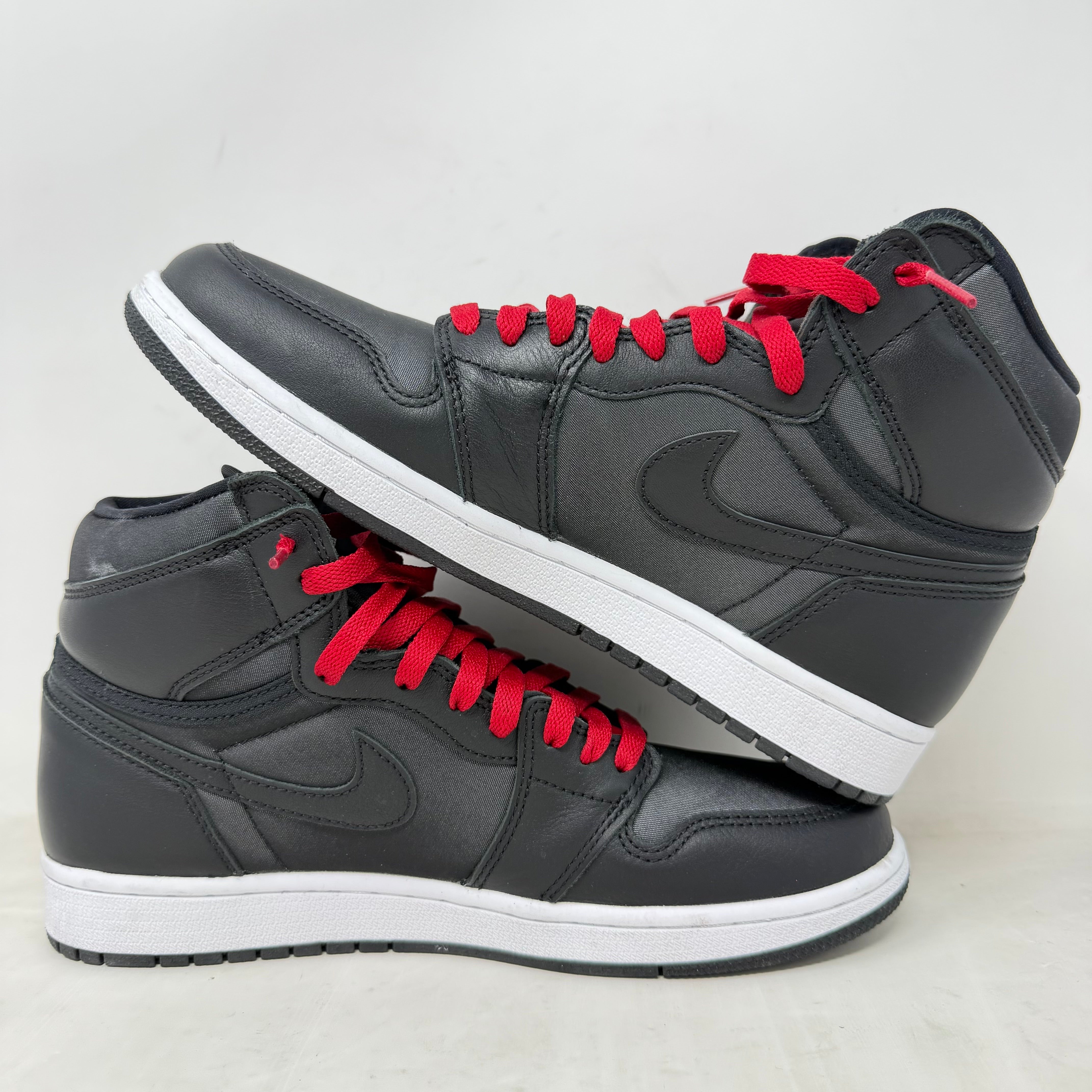 Jordan 1 Retro High Black Satin Gym Red