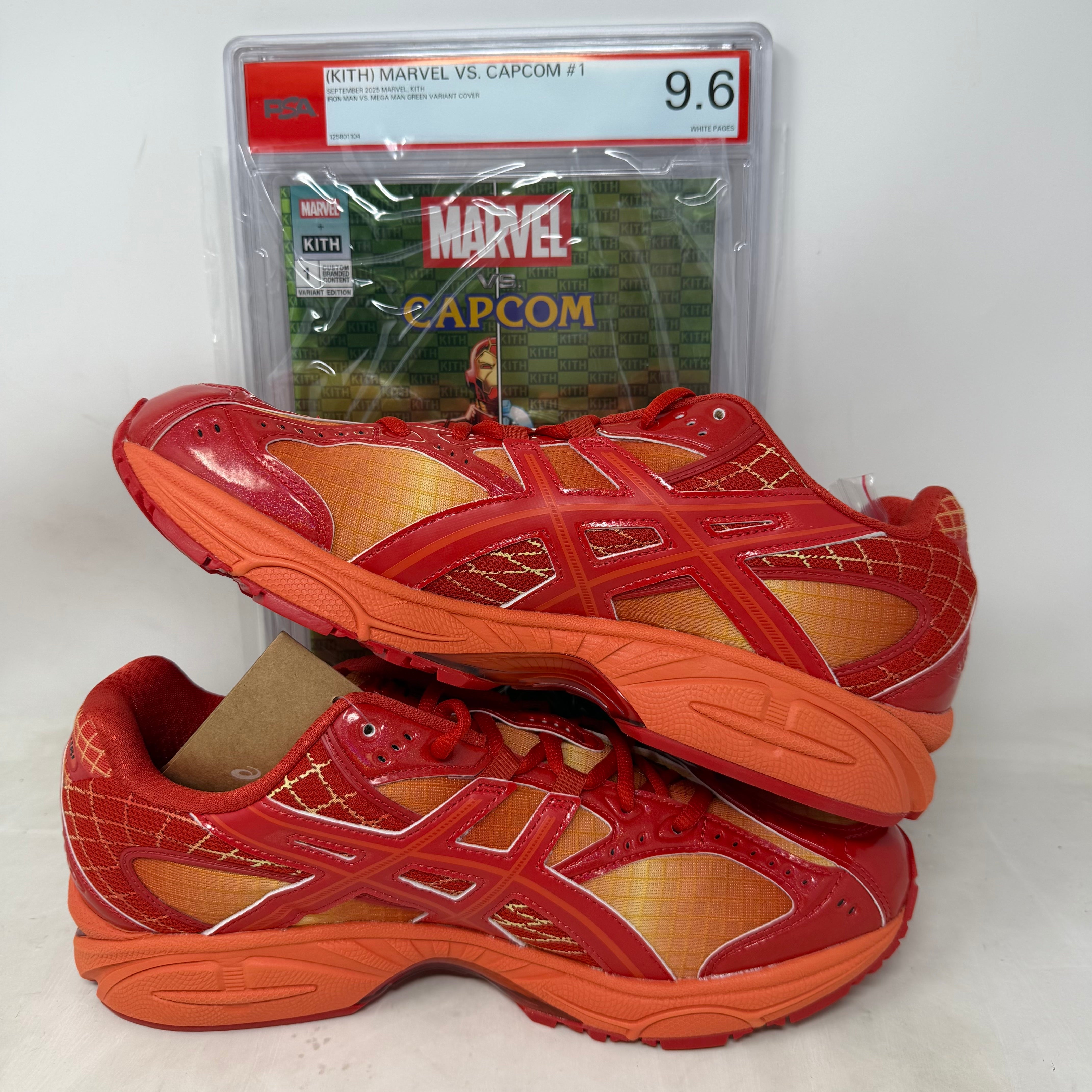 ASICS Gel-Nimbus 10.1 Kith Marvel vs. Capcom Iron Man vs. Mega Man Sealed Box (Comic Included)