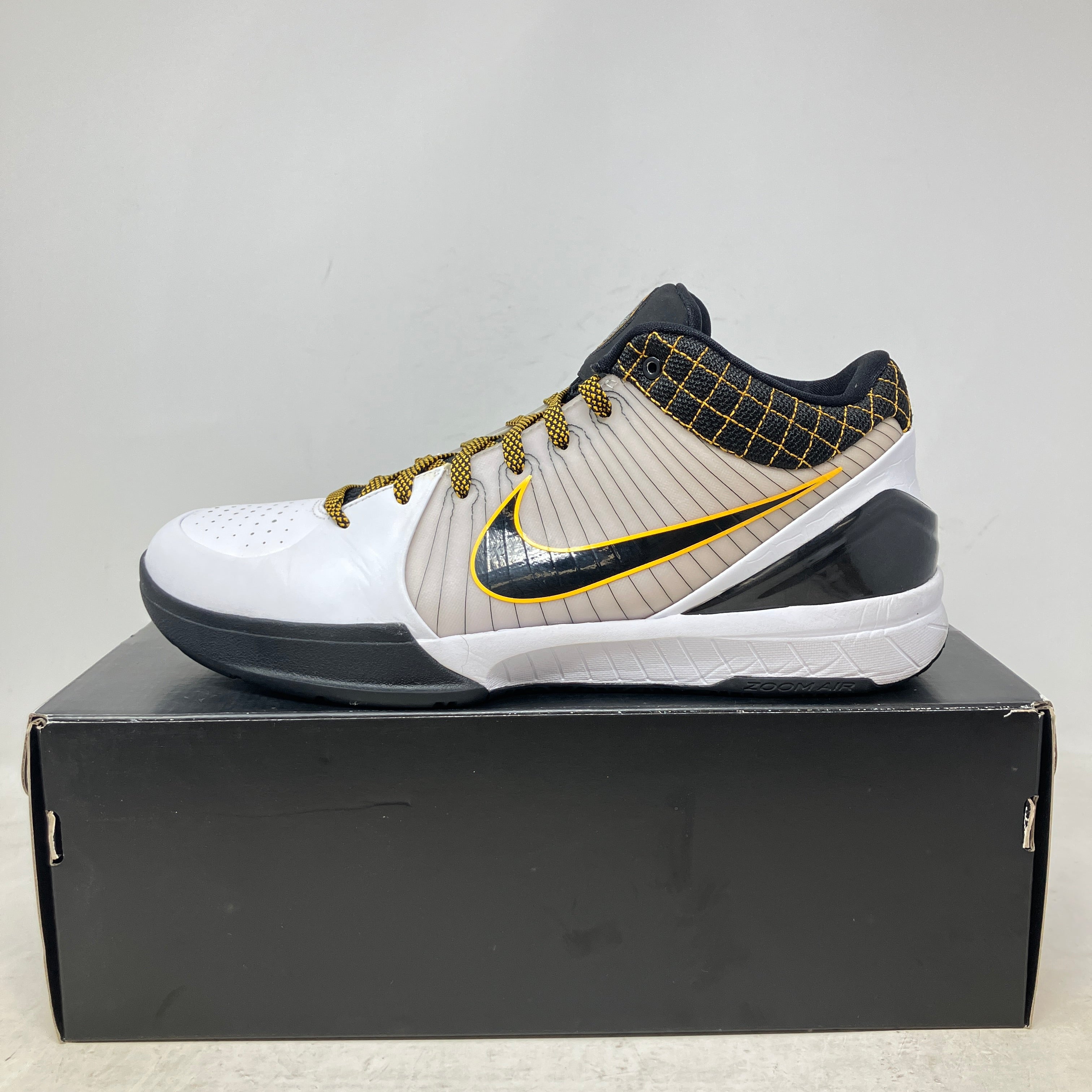 Nike Kobe 4 Protro White Black Del Sol