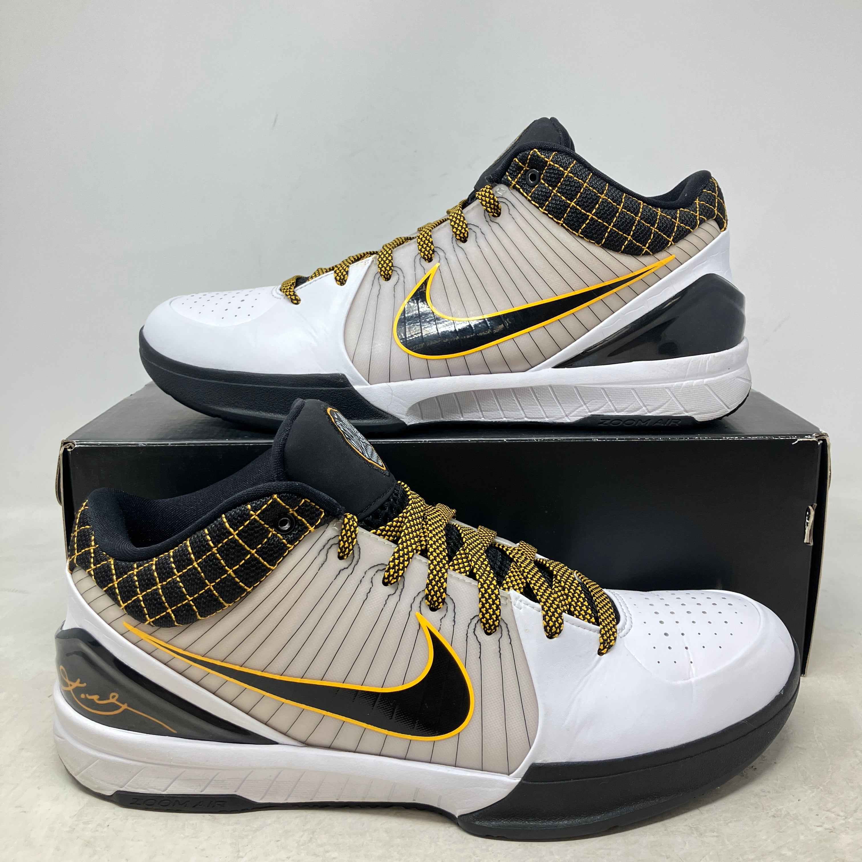 Nike Kobe 4 Protro White Black Del Sol