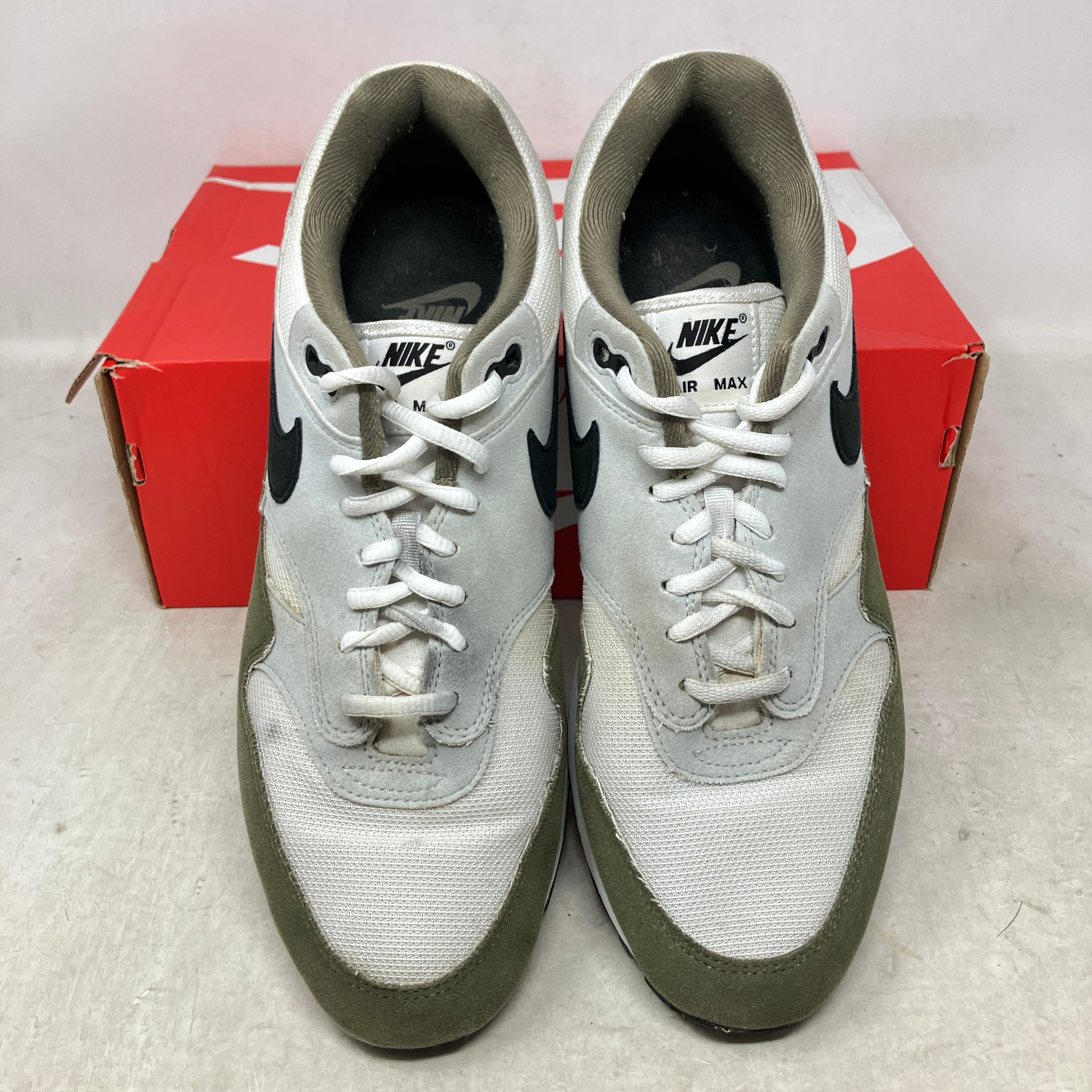 Nike Air Max 1 White Black Medium Olive