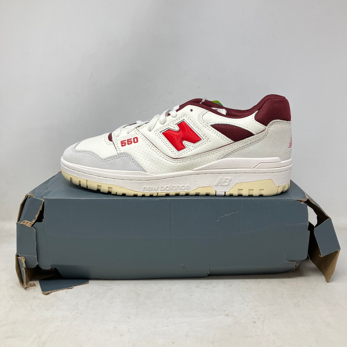 New Balance 550 Sea Salt Grey True Red