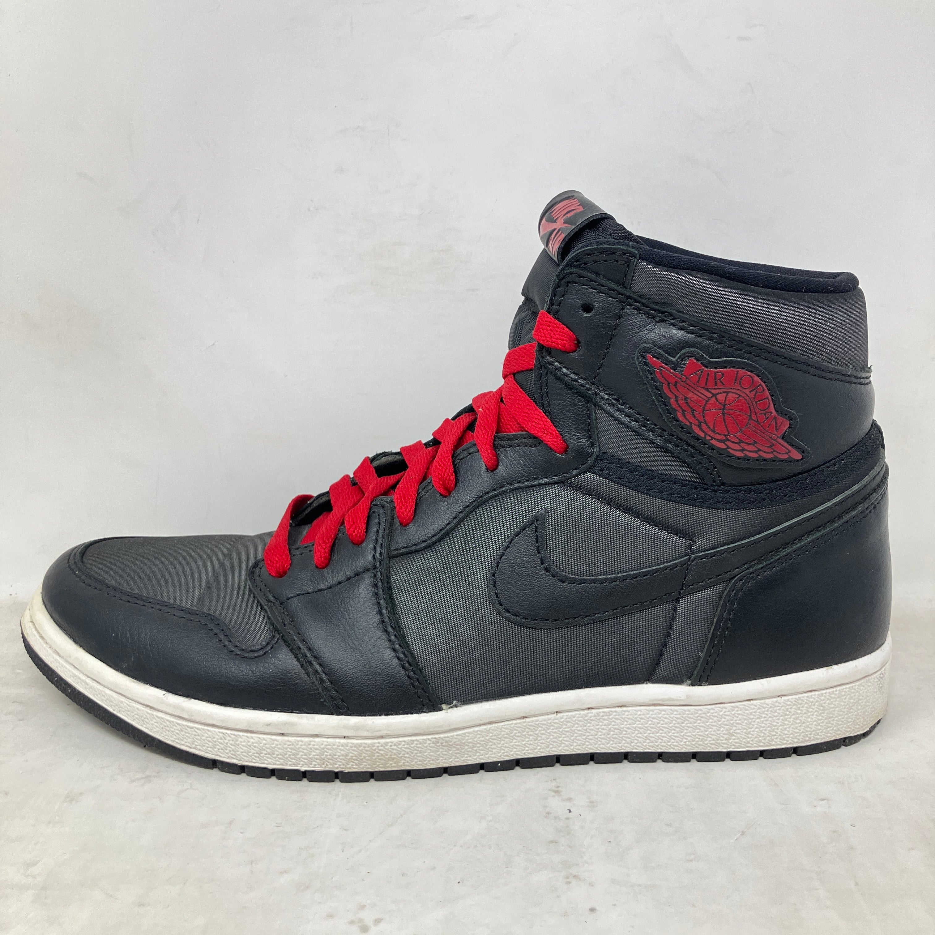 Jordan 1 Retro High Black Satin Gym Red