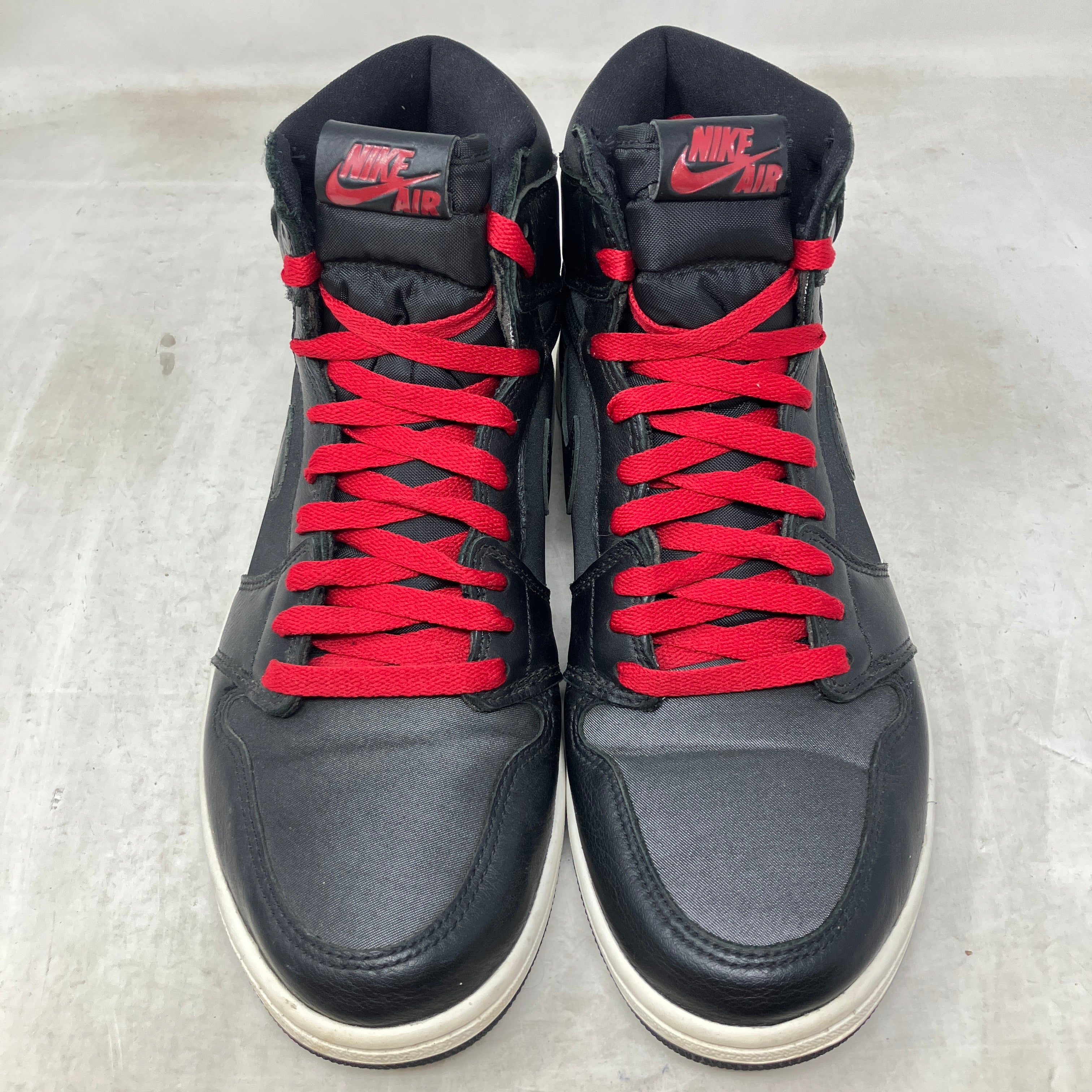 Jordan 1 Retro High Black Satin Gym Red