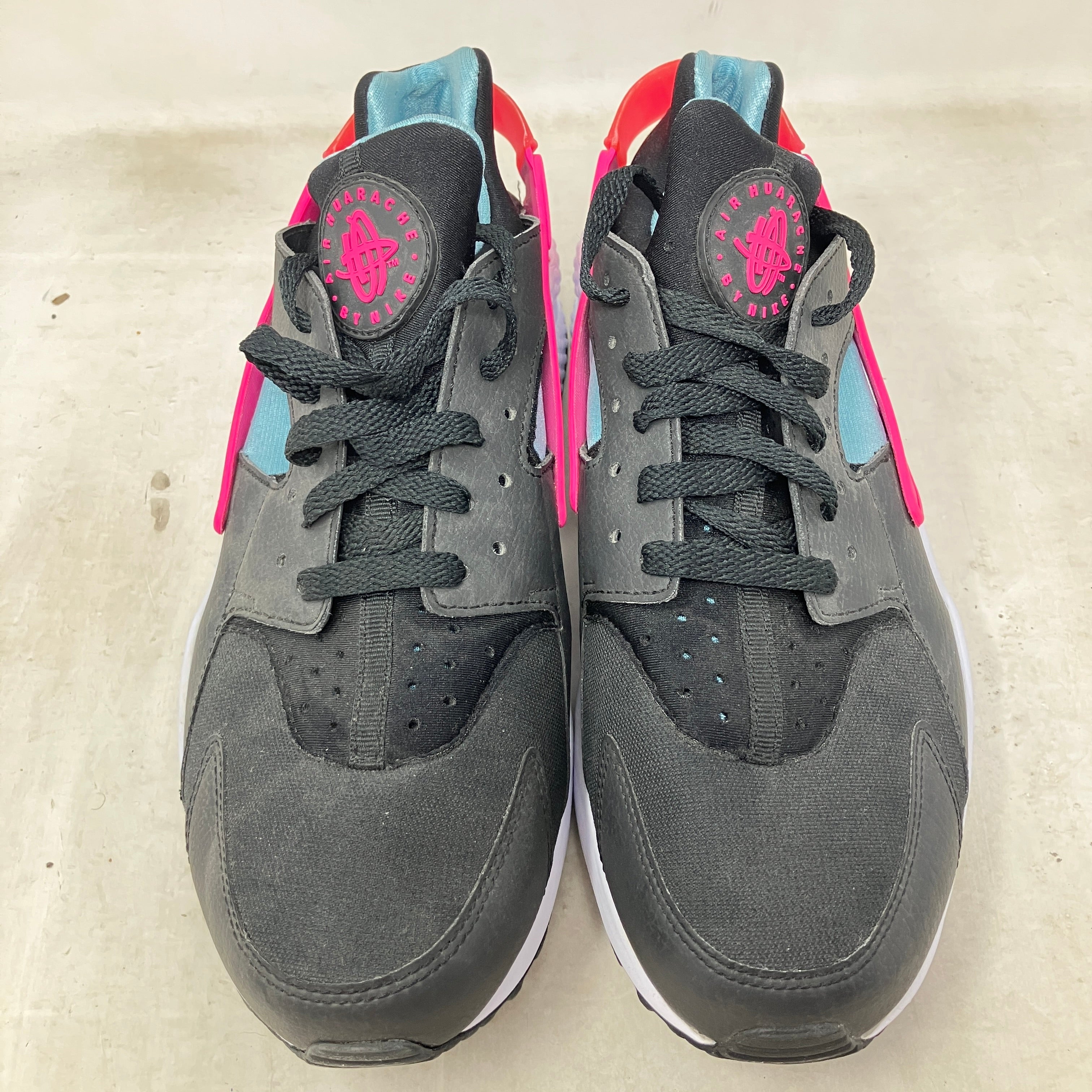 Nike Air Huarache Run Black Laser Fuchsia Blue Gale