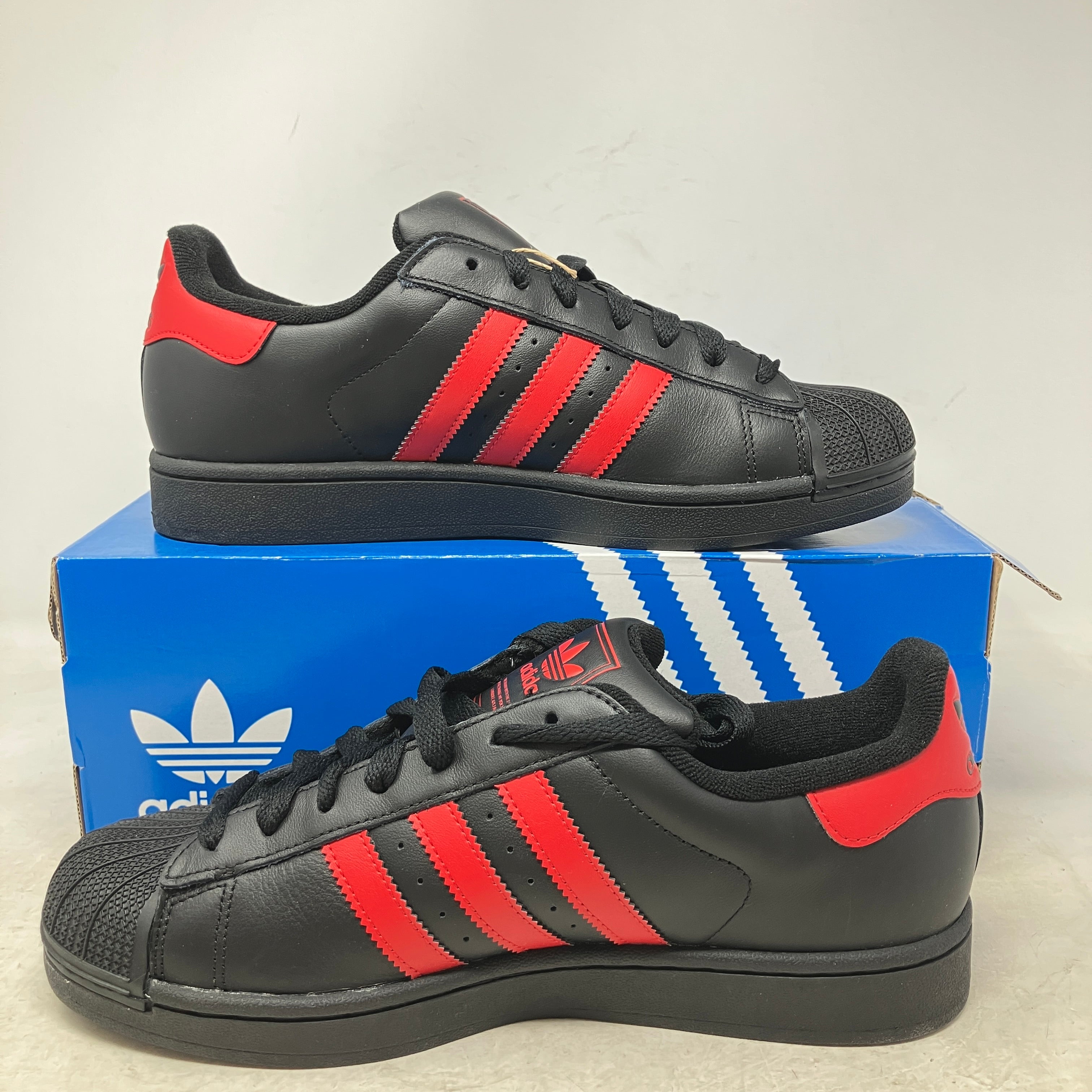 adidas Superstar II Black Better Scarlet