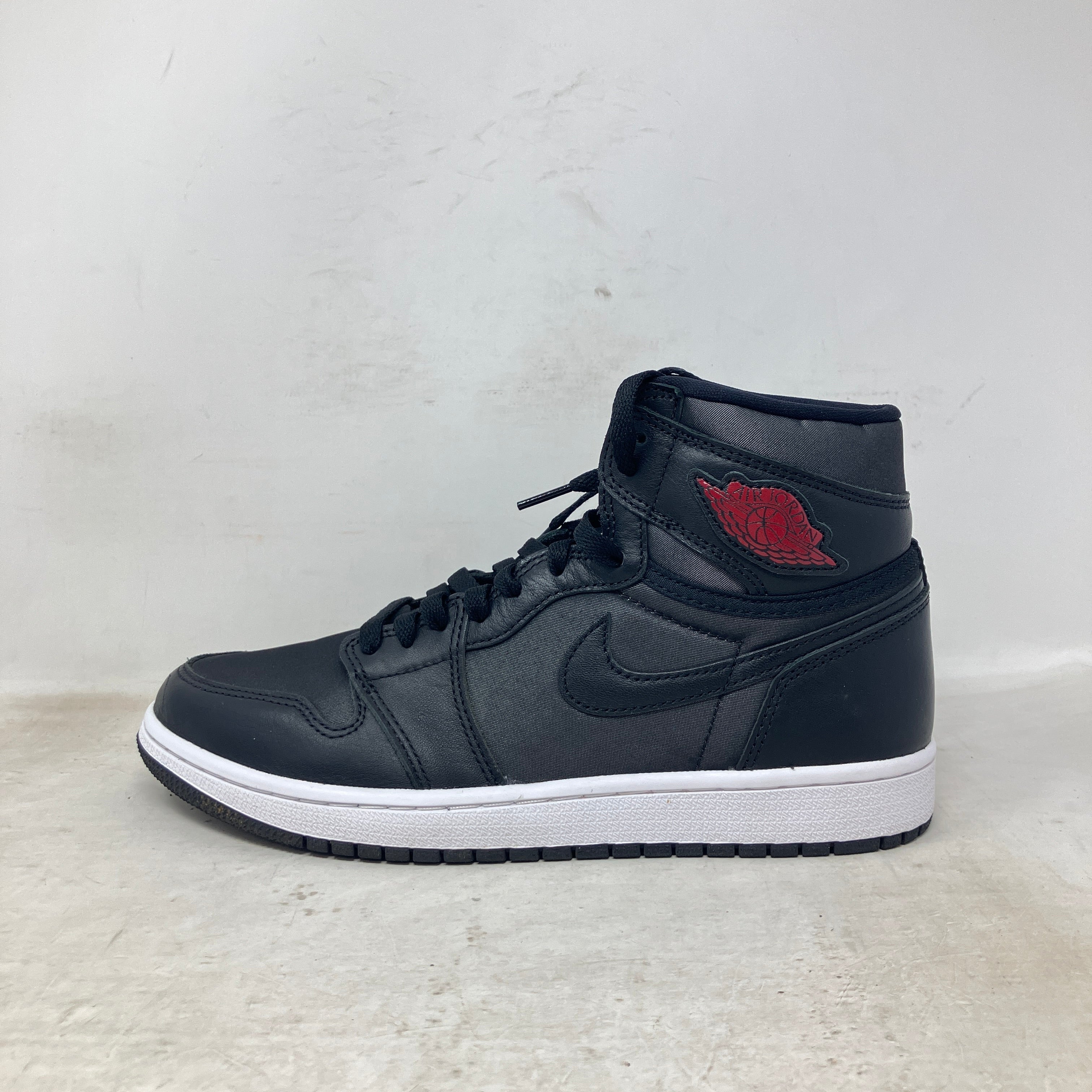 Jordan 1 Retro High Black Satin Gym Red