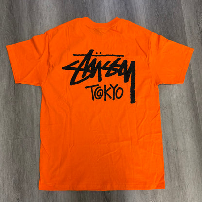 Stussy Stock Logo Tokyo Tee Orange
