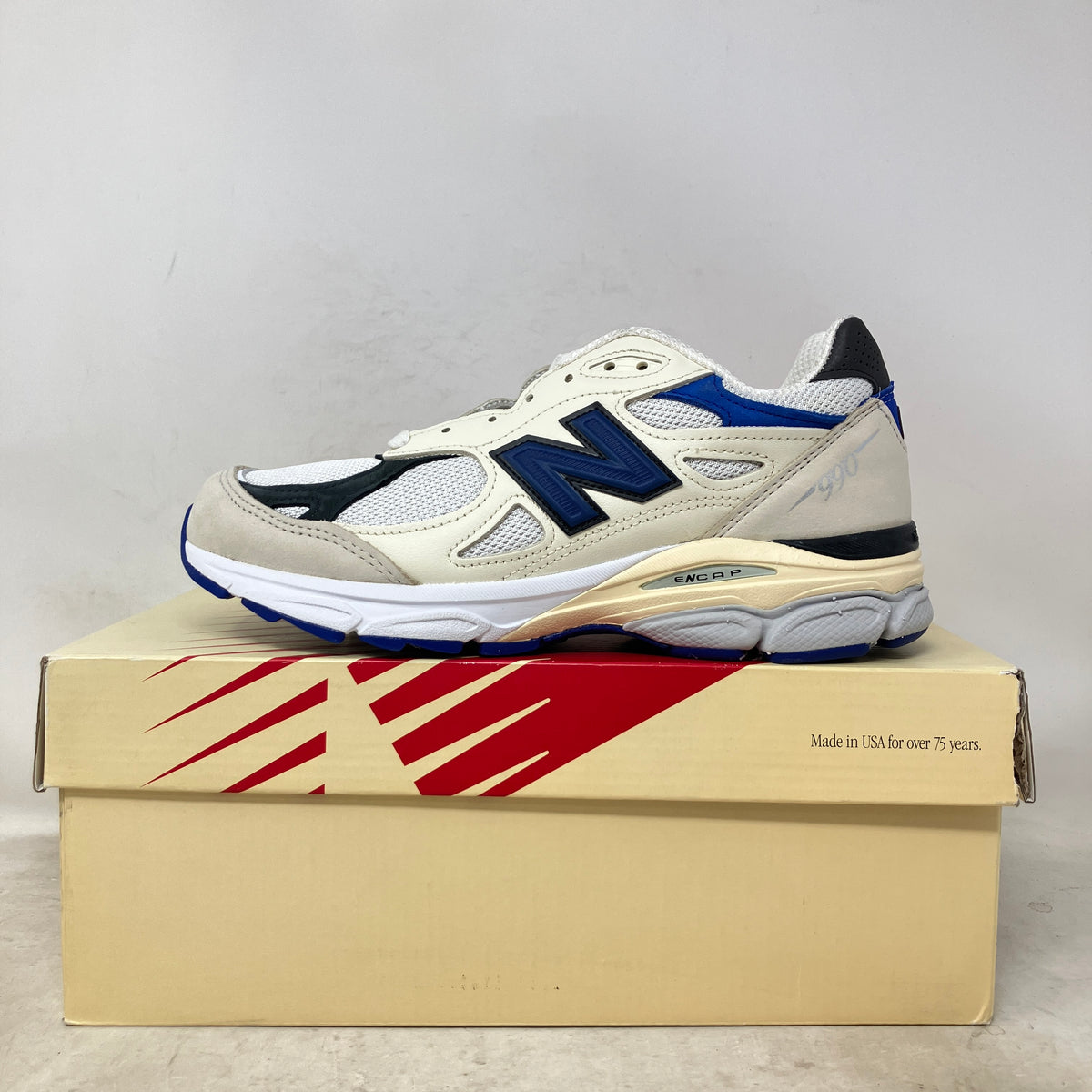 New Balance 990v3 MiUSA White Blue
