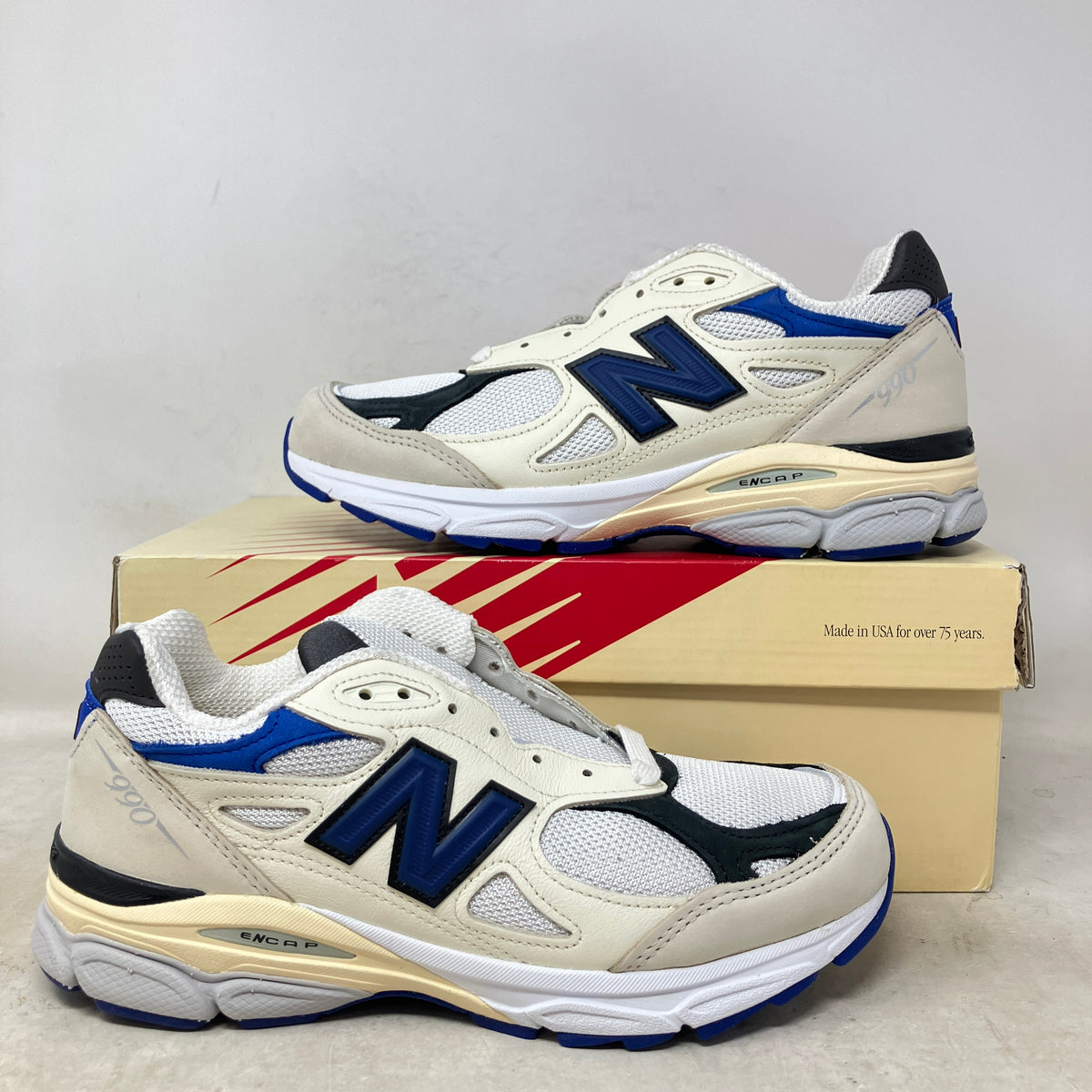 New Balance 990v3 MiUSA White Blue