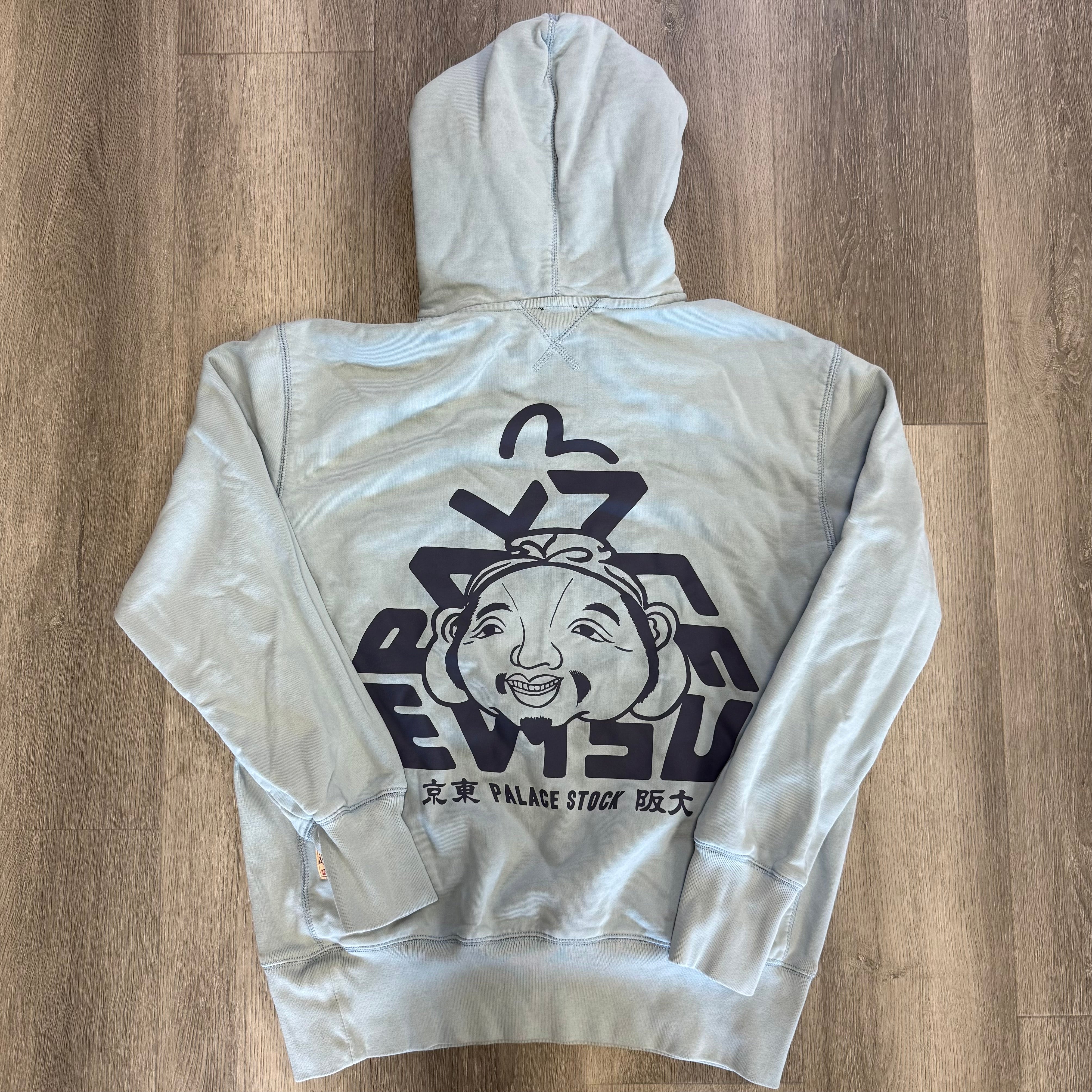 Palace x Evisu Tri-Godhead Hood Dusty Blue