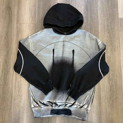 A-Cold-Wall Paint Print Oversized Hoodie Black Gray