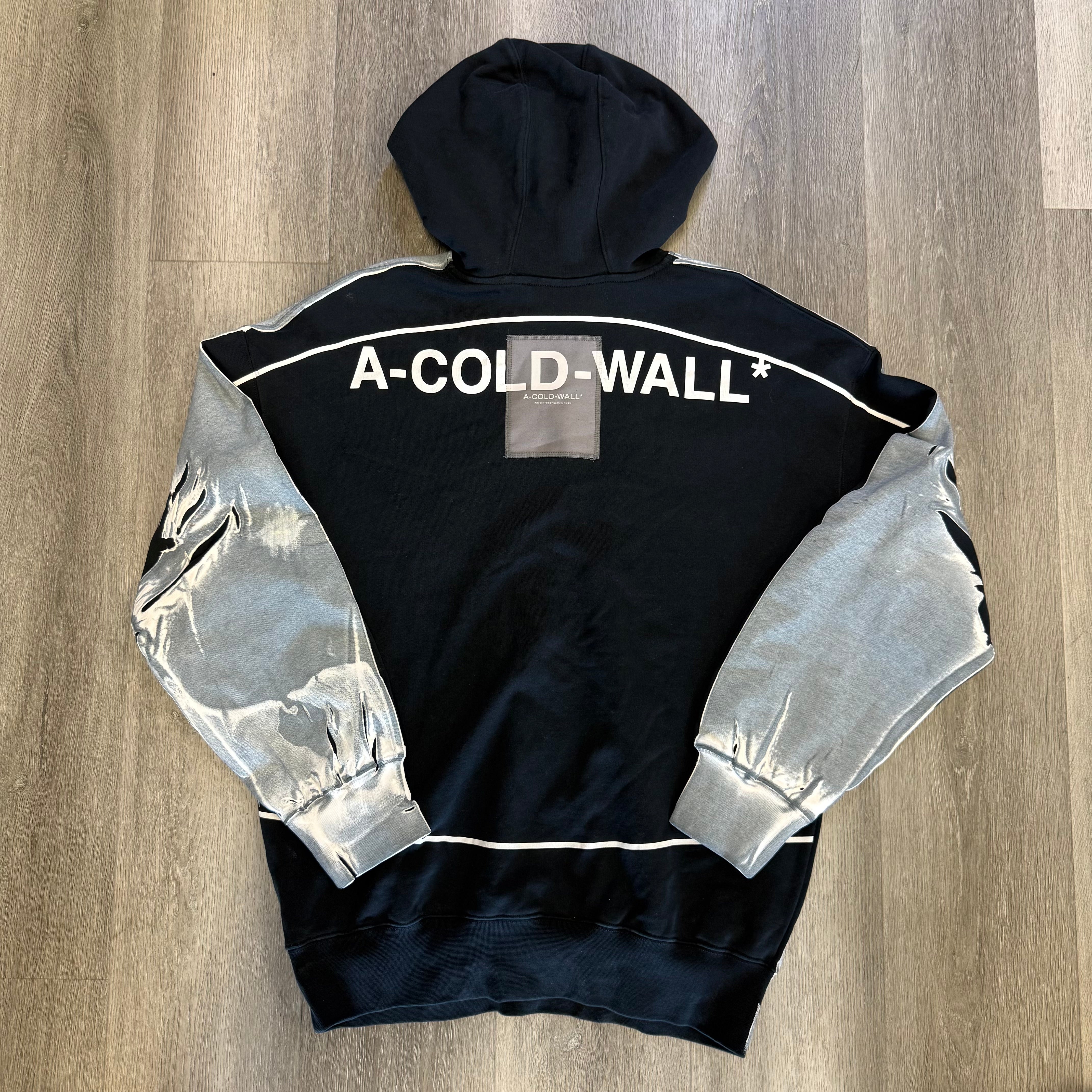 A-Cold-Wall Paint Print Oversized Hoodie Black Gray