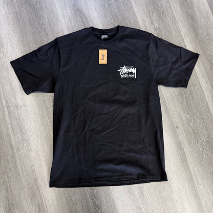 Stussy Stock Logo Santa Ana Tee Black