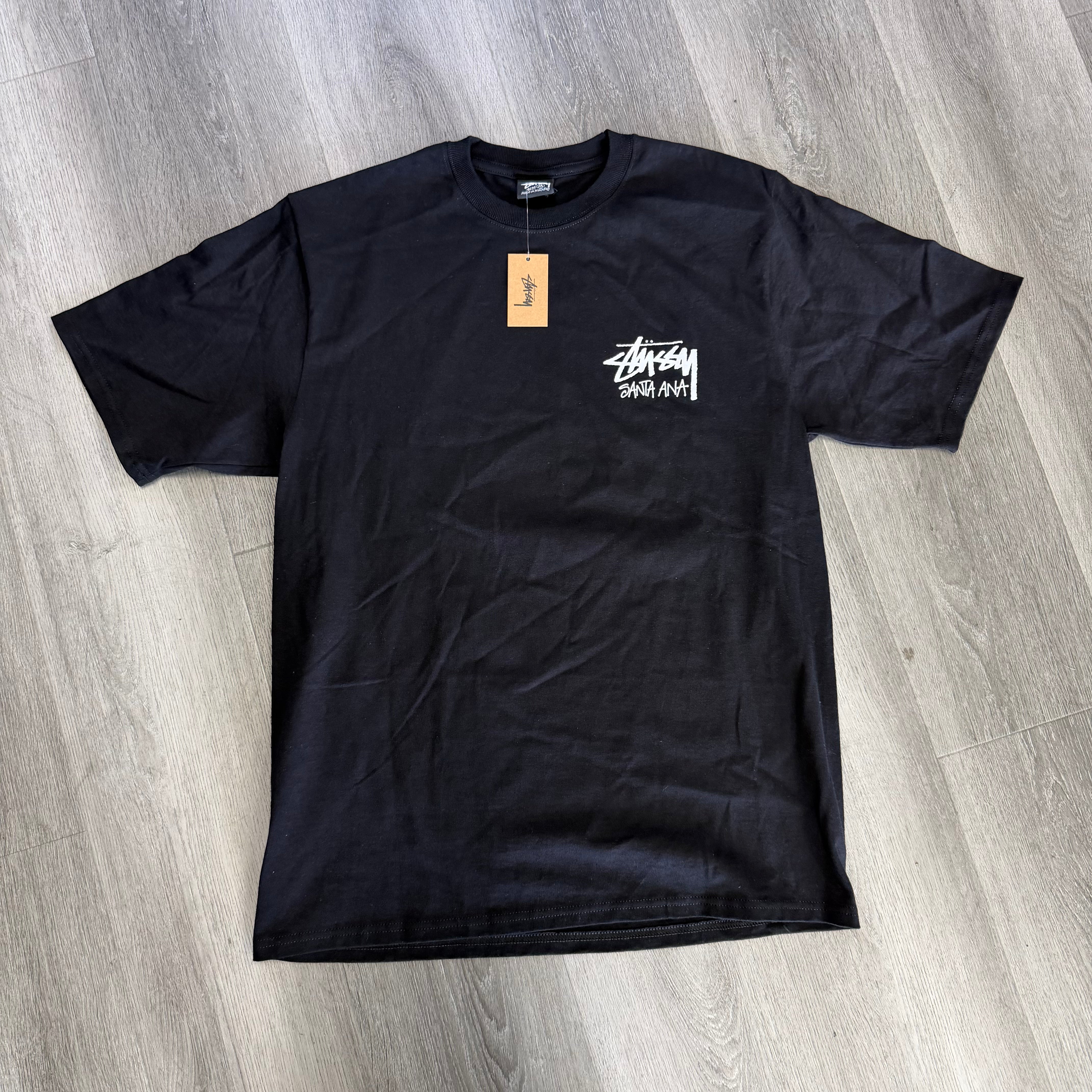 Stussy Stock Logo Santa Ana Tee Black