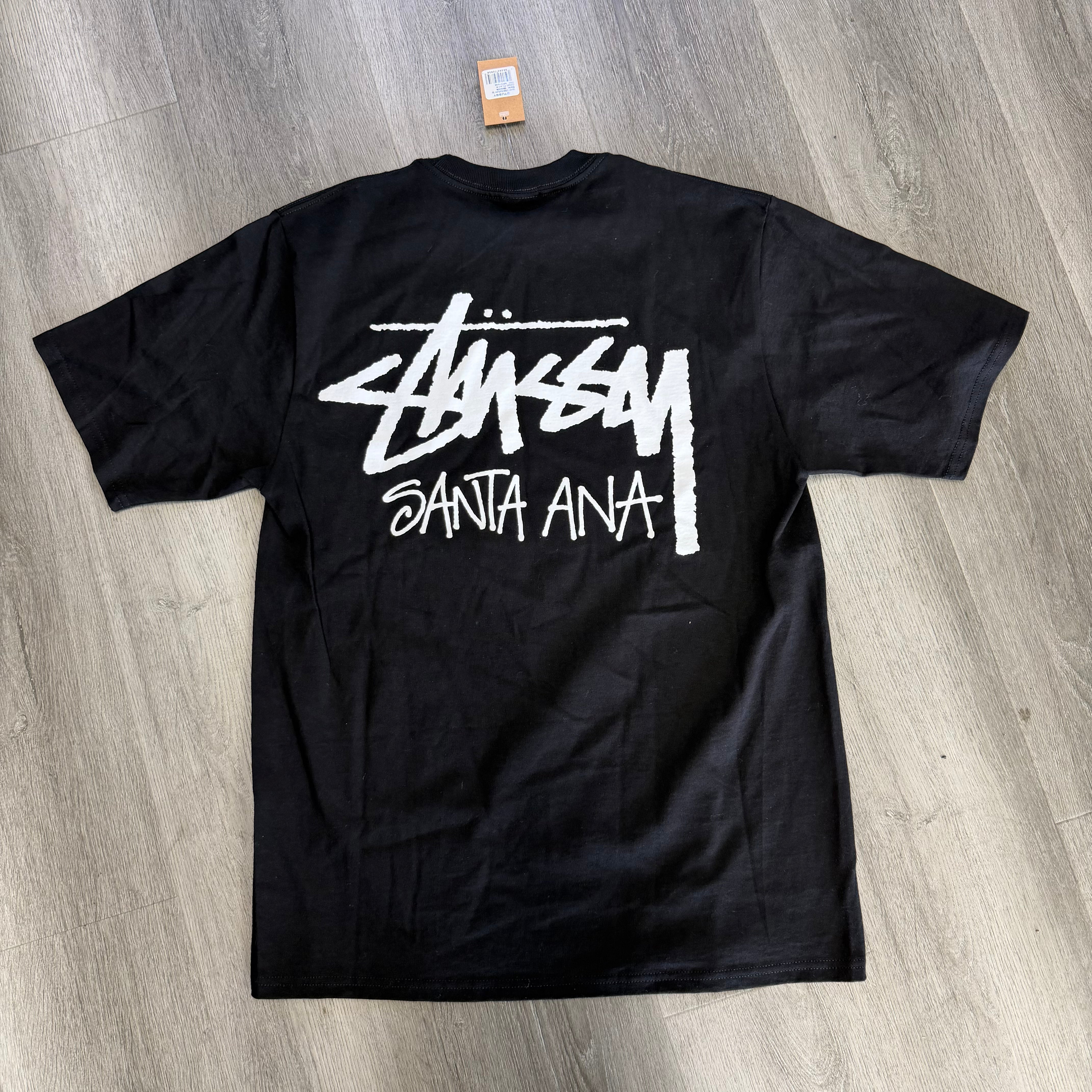 Stussy Stock Logo Santa Ana Tee Black