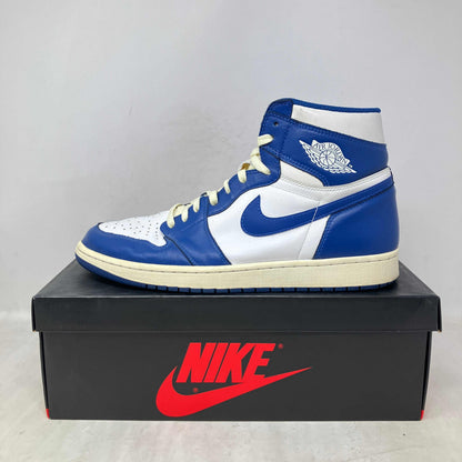 Jordan 1 Retro Storm Blue sneaker pre owned with all accessories included