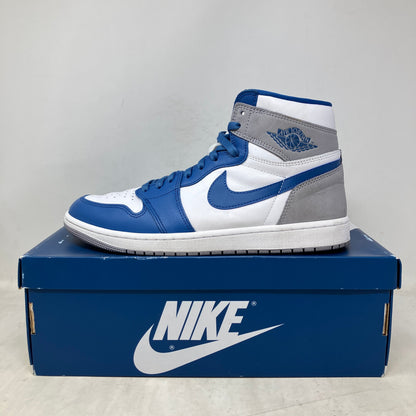 Jordan 1 Retro High OG True Blue pre-owned sneakers with all accessories included